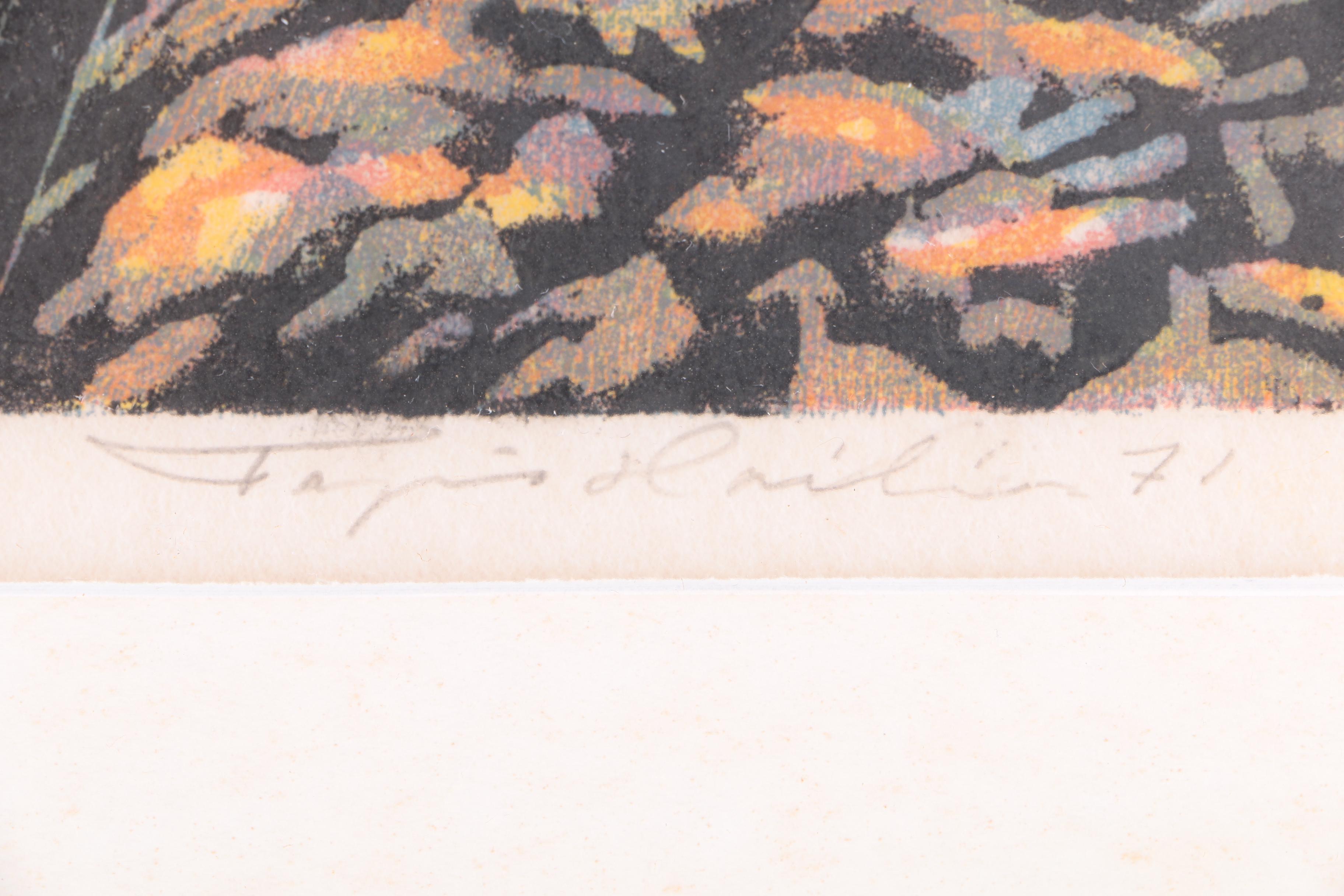 Tapio Haili Limited Edition Serigraph on Paper of Ship Scene