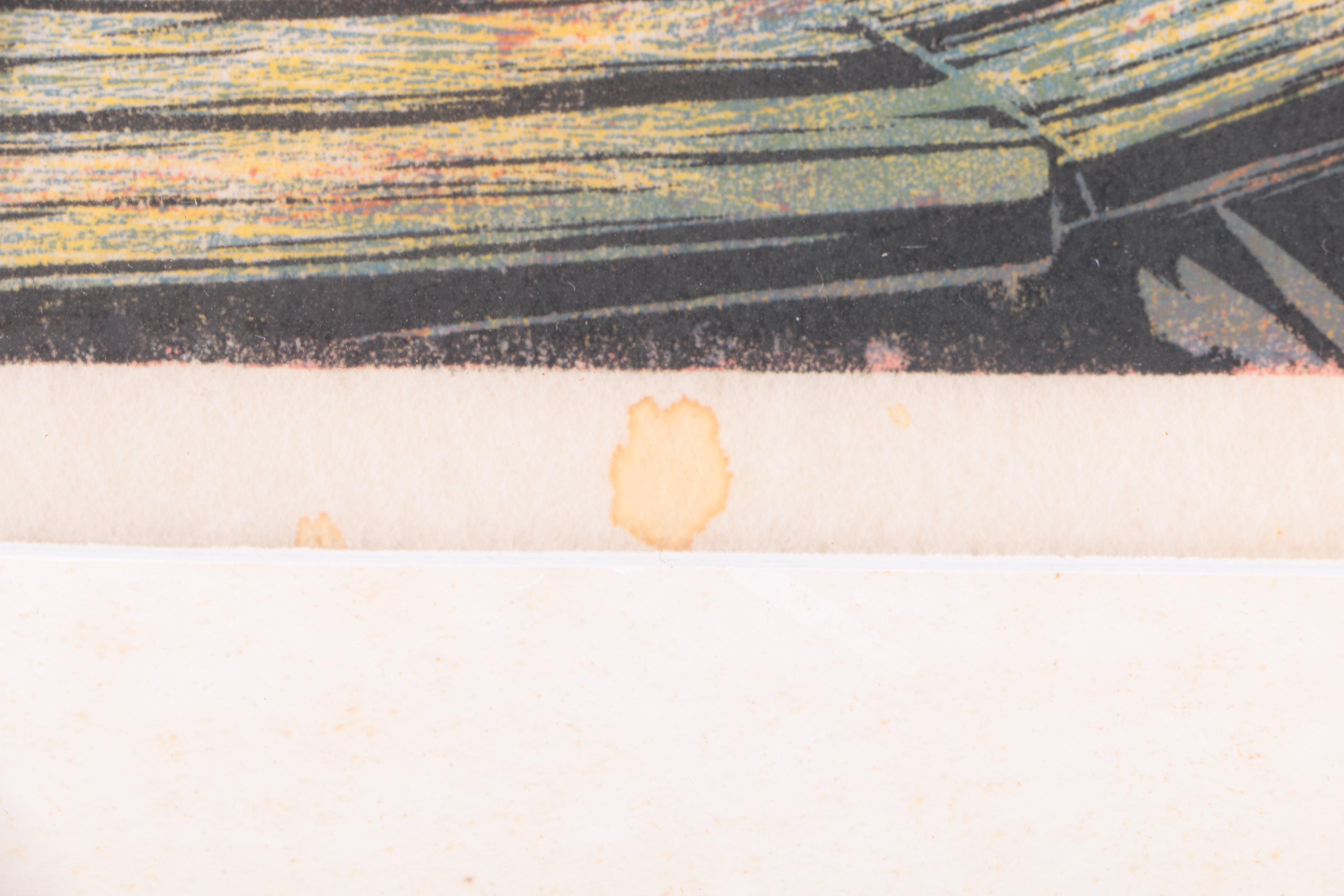 Tapio Haili Limited Edition Serigraph on Paper of Ship Scene