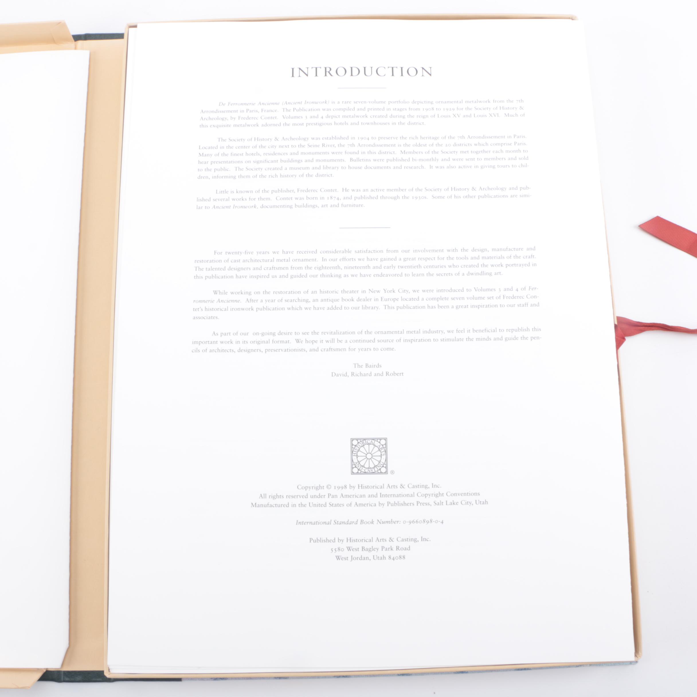 1998 Reprint of 1913 "Records of Antique Ironwork"