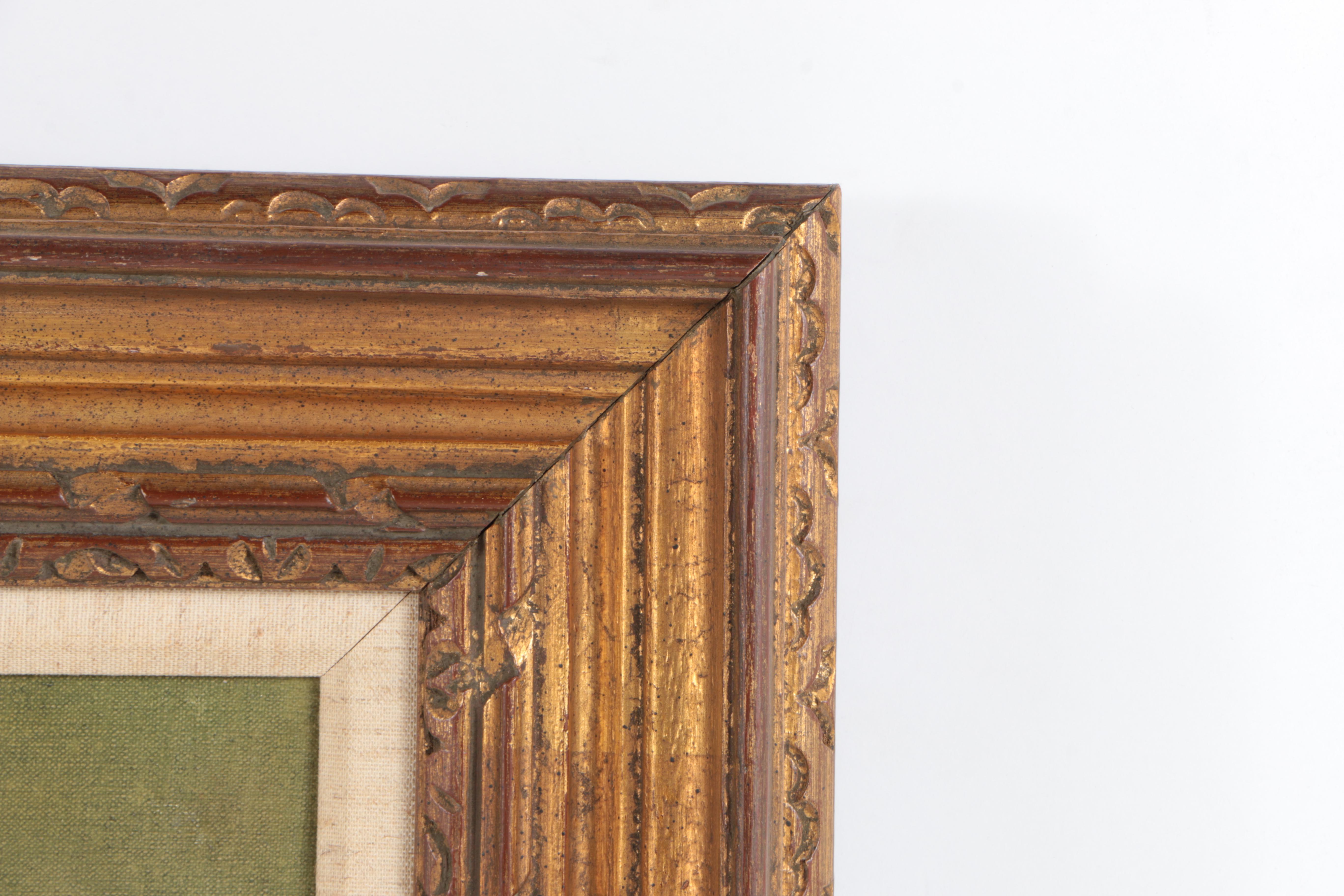 Vintage Romantic Style Oil Painting on Canvas of a Ship Landing Ashore