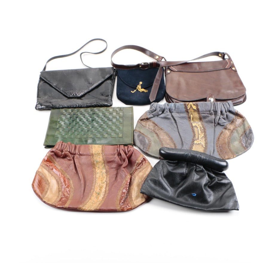 Leather and Reptile Handbags Including Carlos Falchi