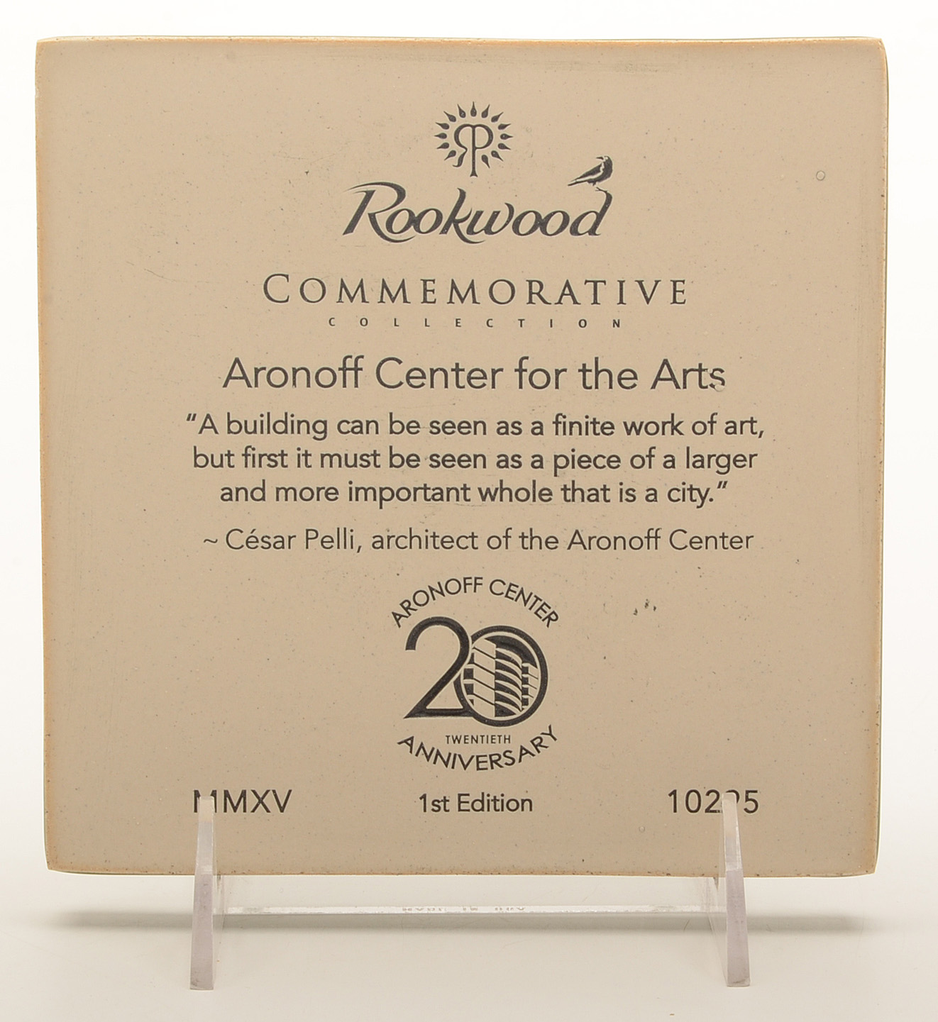 Rookwood Pottery 1st Edition Commemorative “Aronoff” Tile