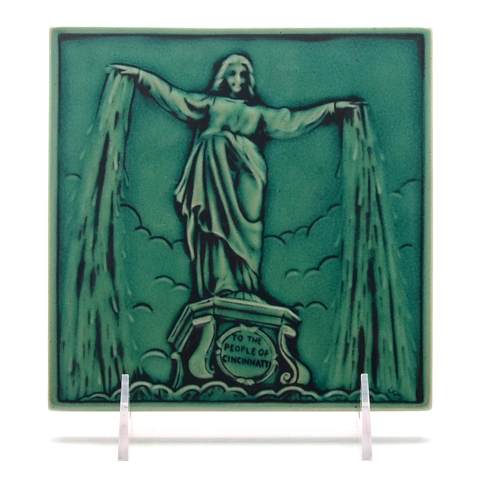 Rookwood Art Pottery Cincinnati Emerald Isle Fountain Square Tile