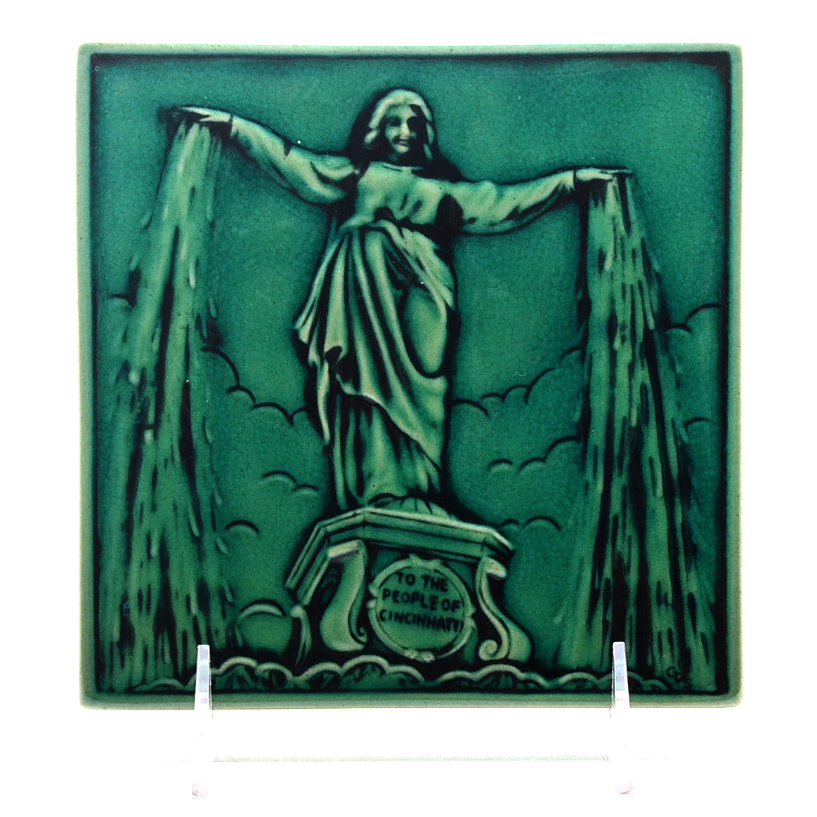 Rookwood Art Pottery Cincinnati Emerald Isle Fountain Square Tile