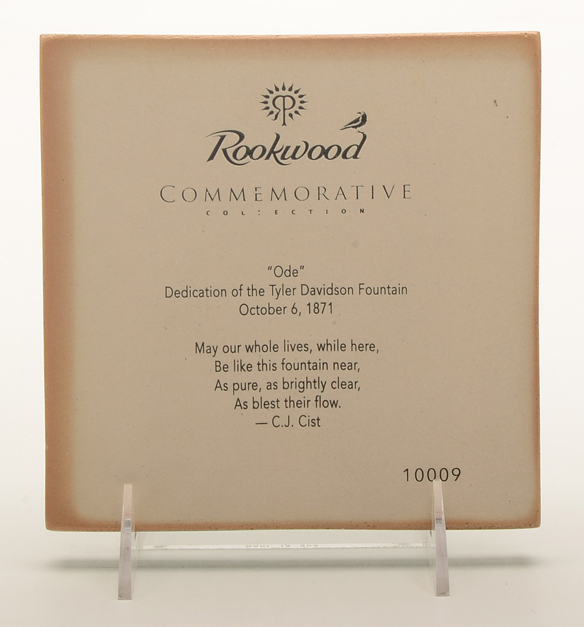 Rookwood Art Pottery Cincinnati Emerald Isle Fountain Square Tile