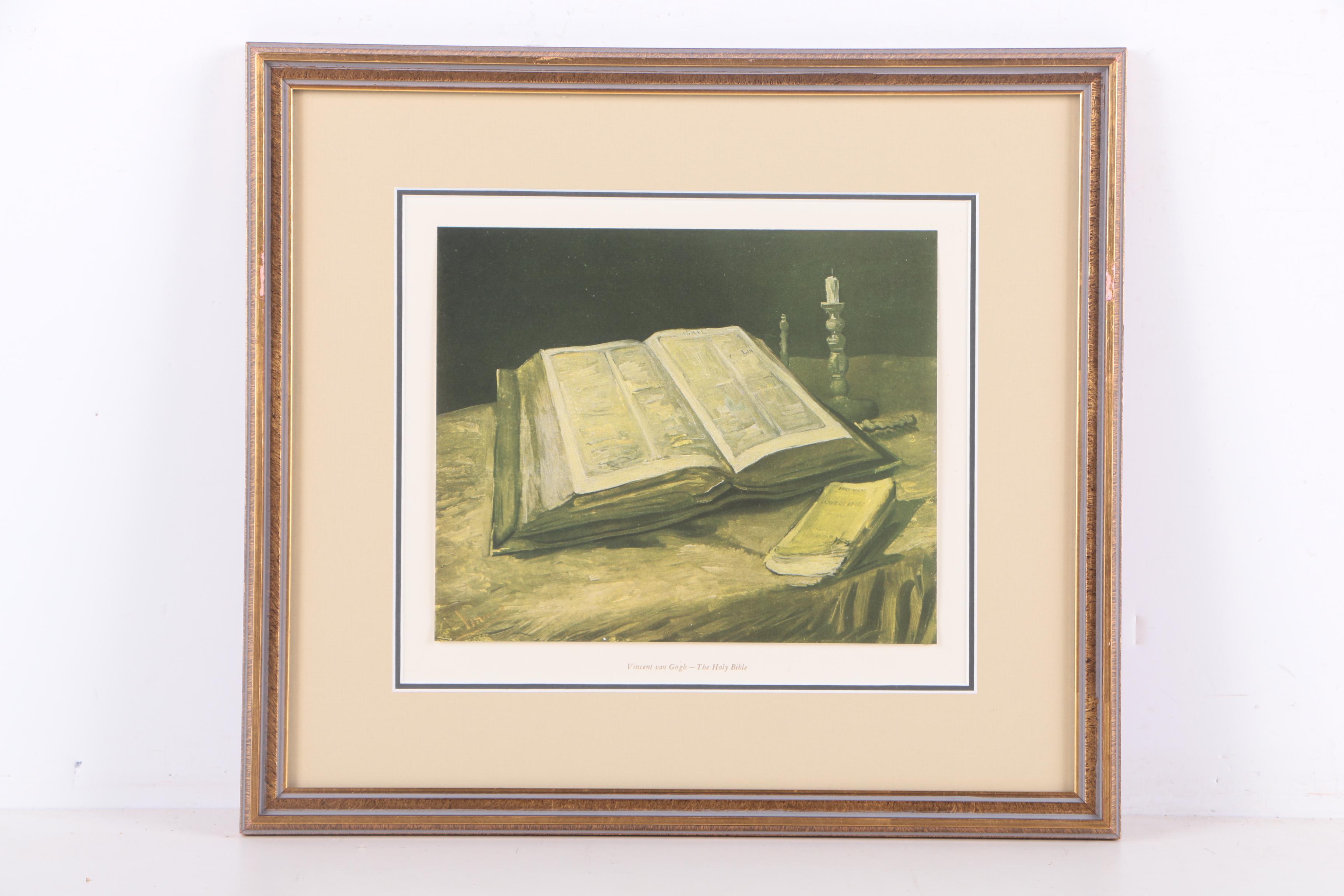 Offset Lithographs After Vincent van Gogh's "The Holy Bible" and "Churchyard"