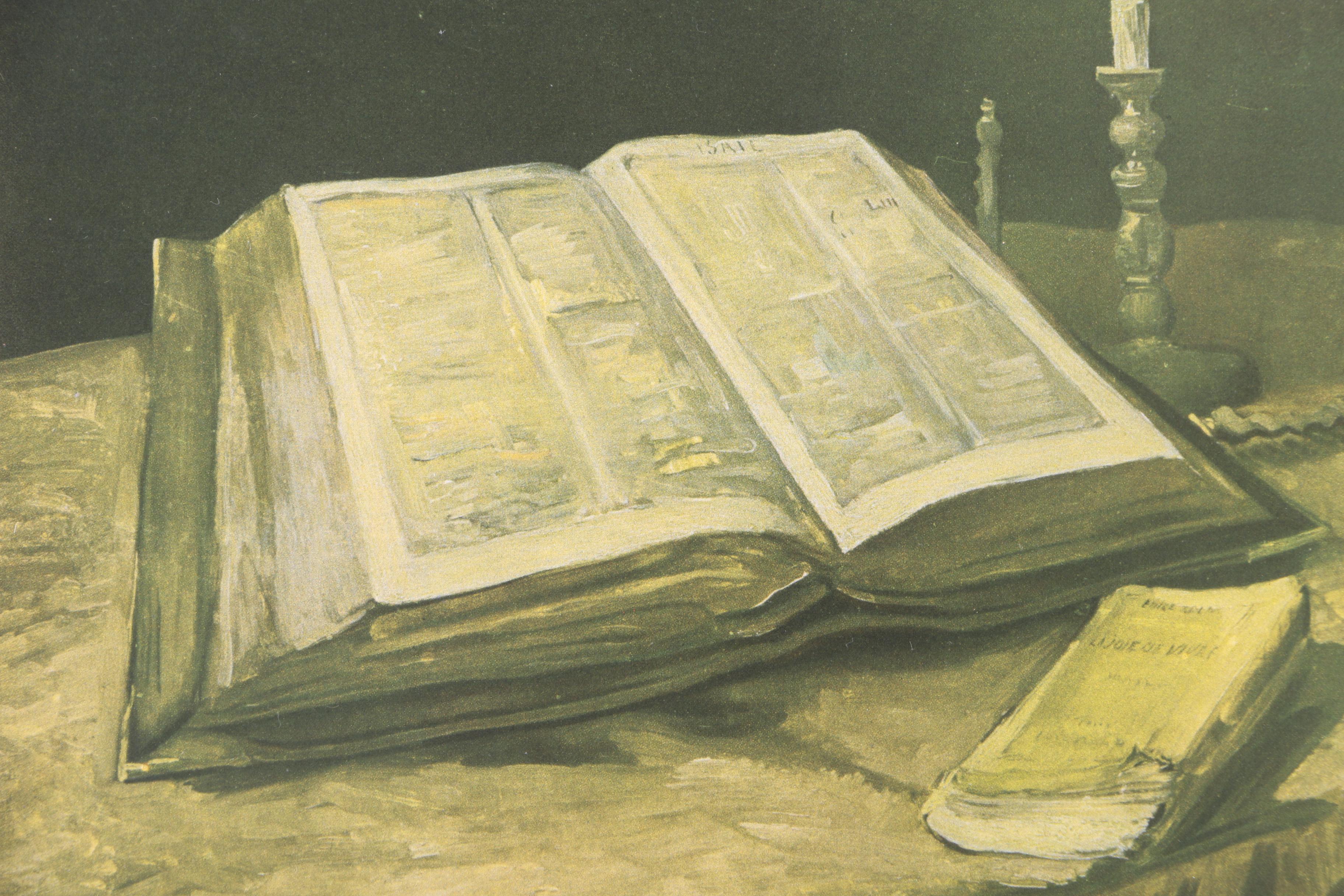Offset Lithographs After Vincent van Gogh's "The Holy Bible" and "Churchyard"