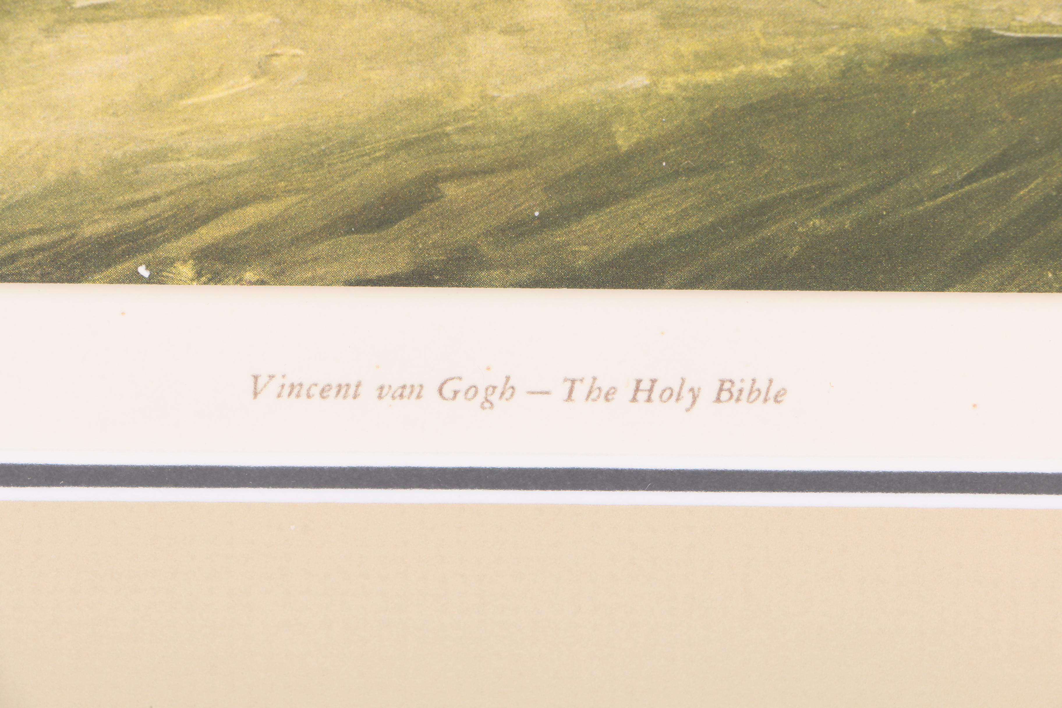 Offset Lithographs After Vincent van Gogh's "The Holy Bible" and "Churchyard"