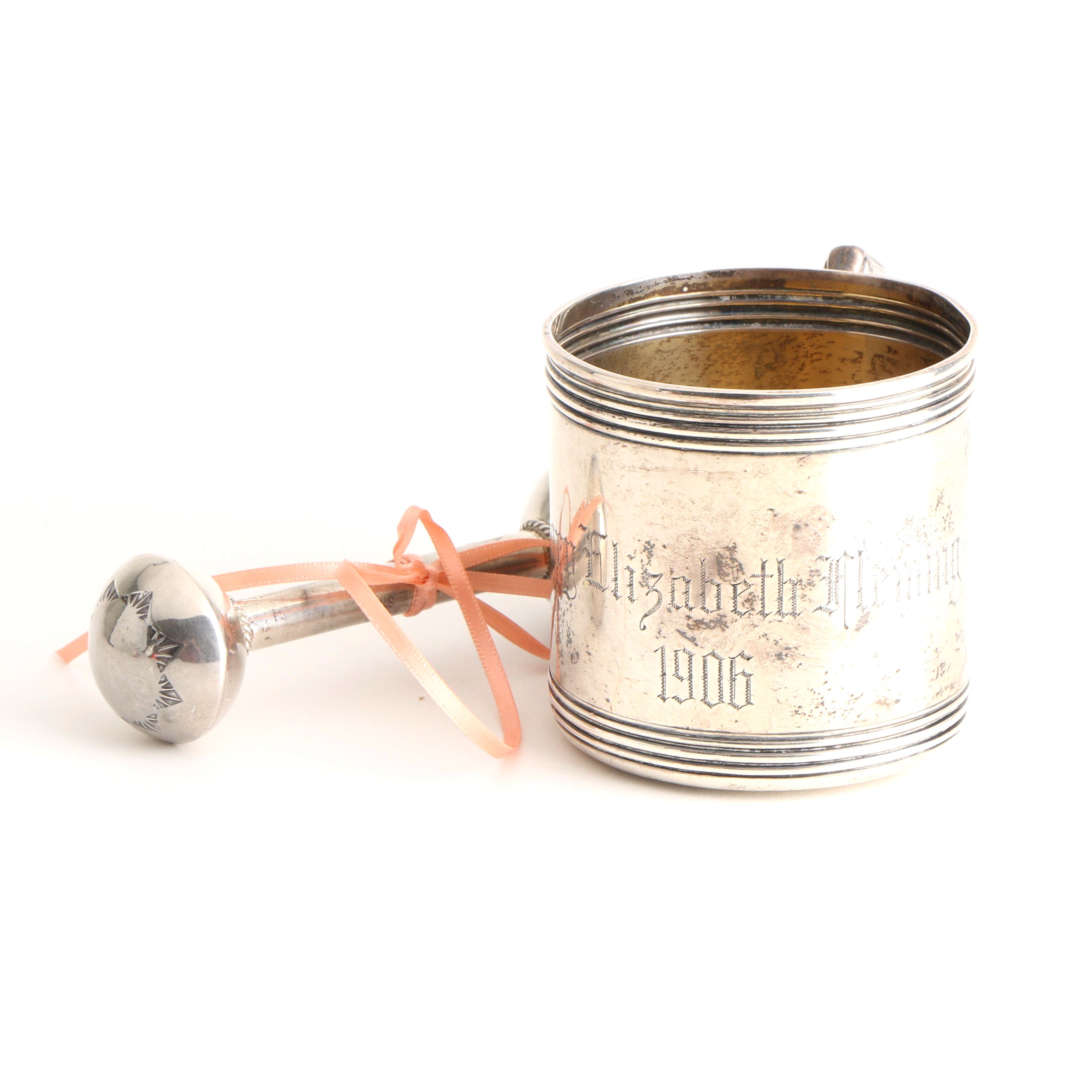 Towle Sterling Baby Mug and Sterling Rattle