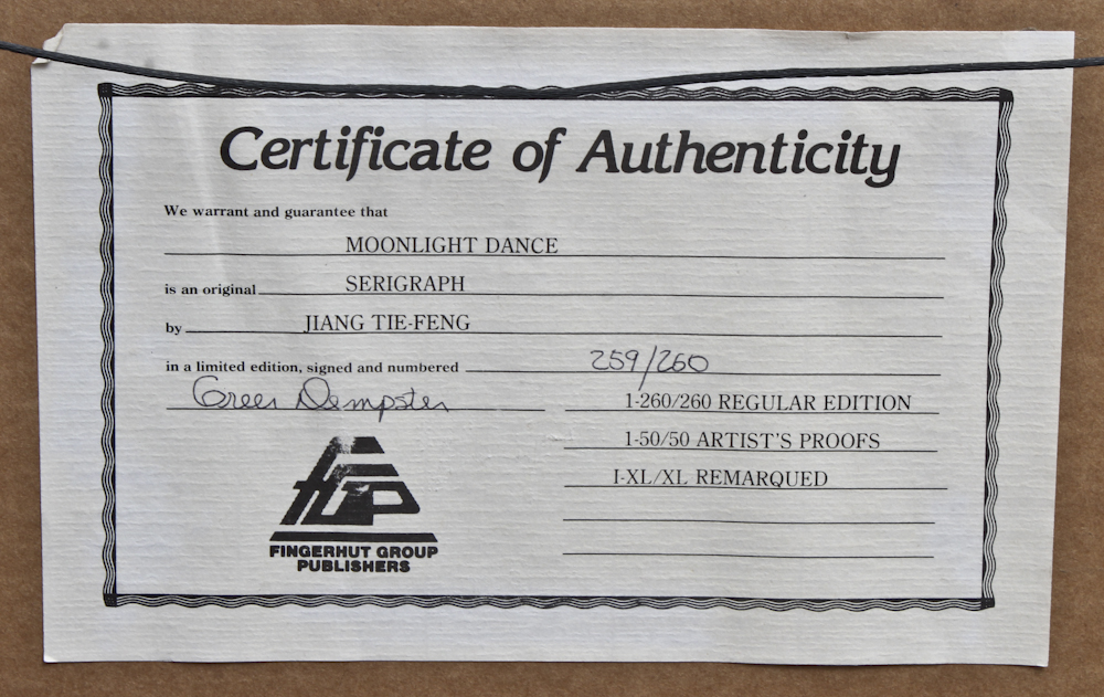 Jiang Tie-Feng Serigraph "Moonlight Dance"