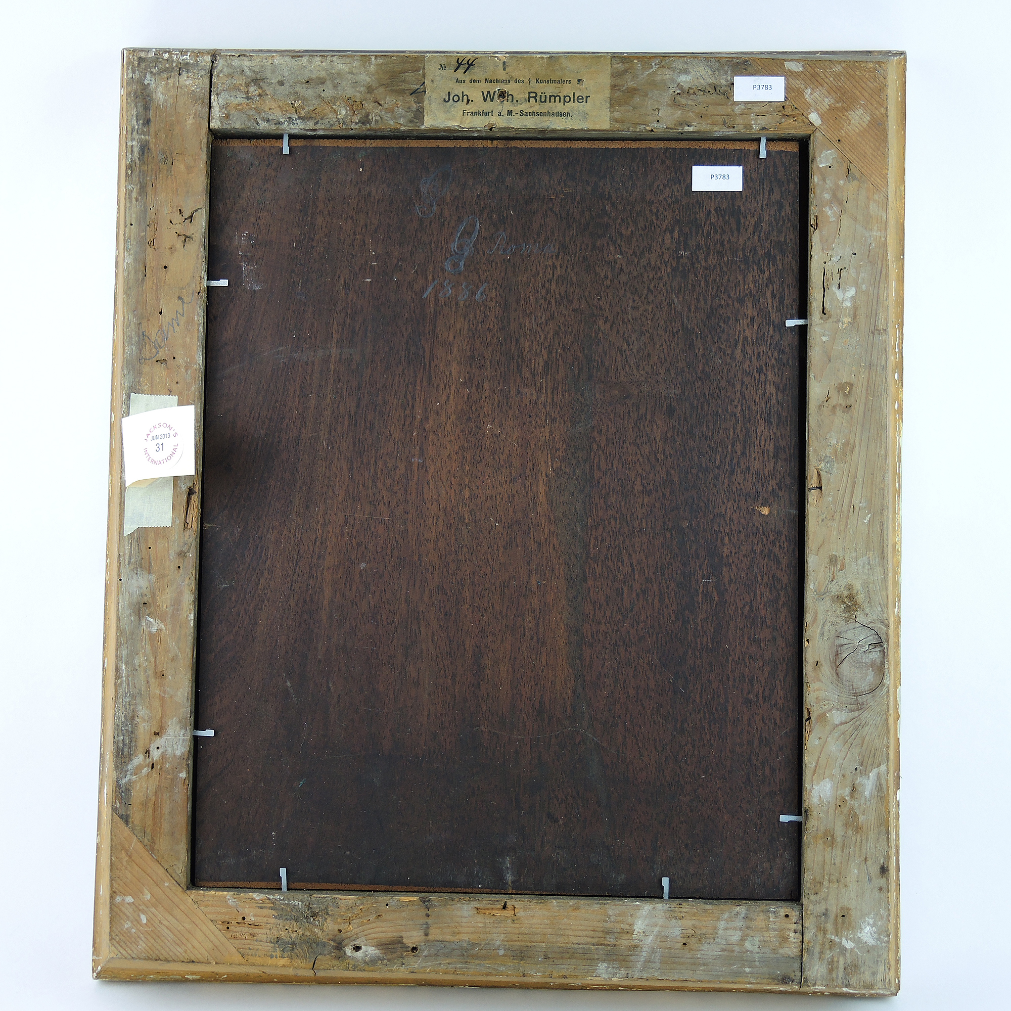 Antique Original 1886 Oil Painting on Wood Panel Portrait of a Woman in Tiara