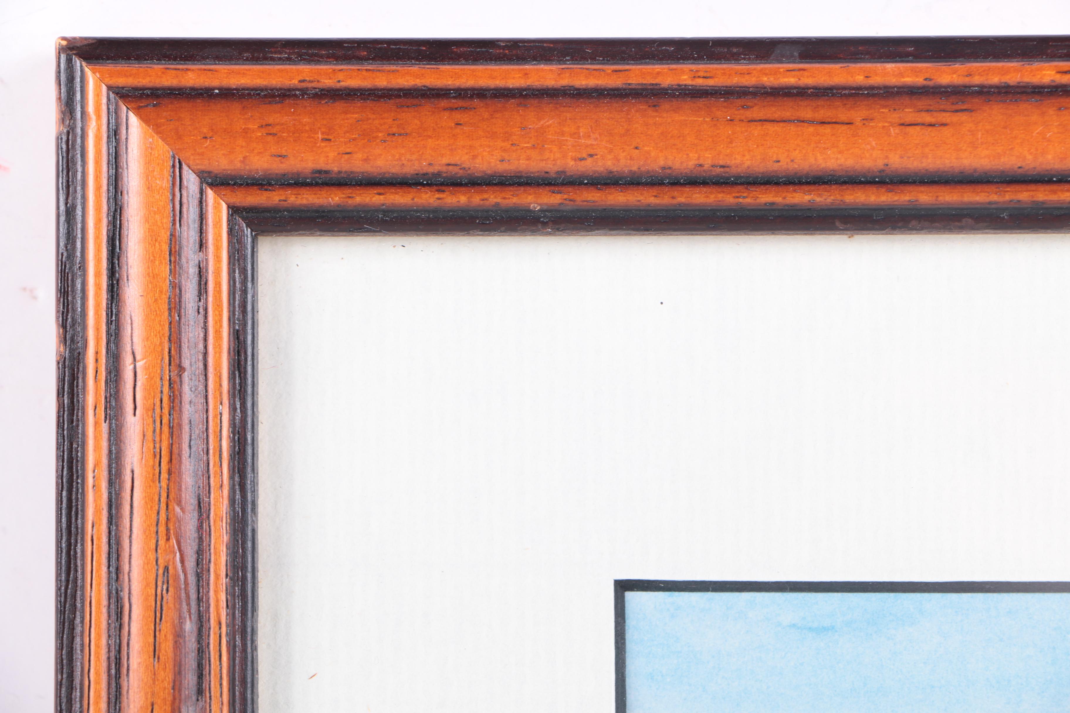 Pete Slater Watercolor Painting on Paper of Landscape with Suspension Bridge