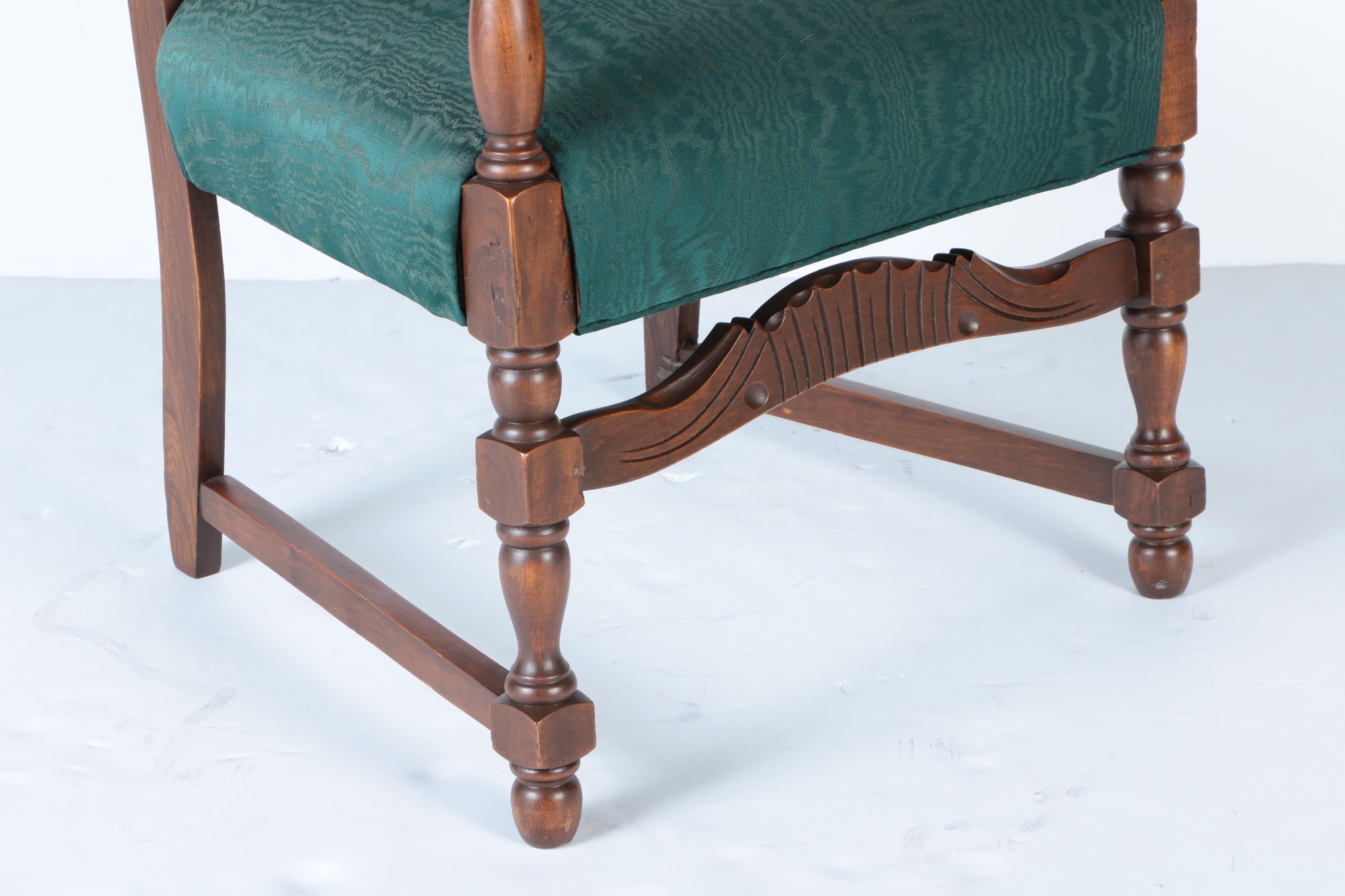 Armchair with Green Upholstery