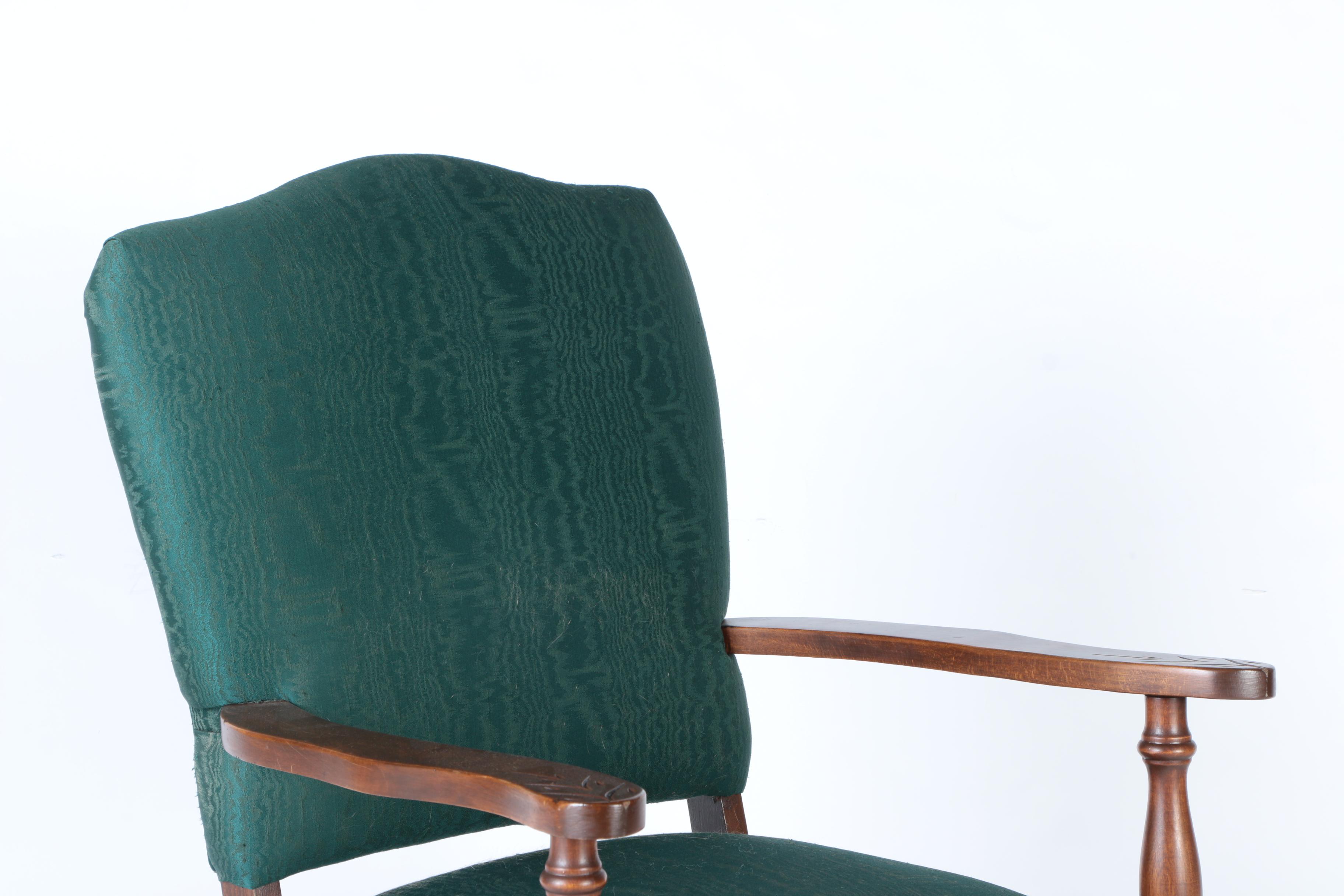 Armchair with Green Upholstery