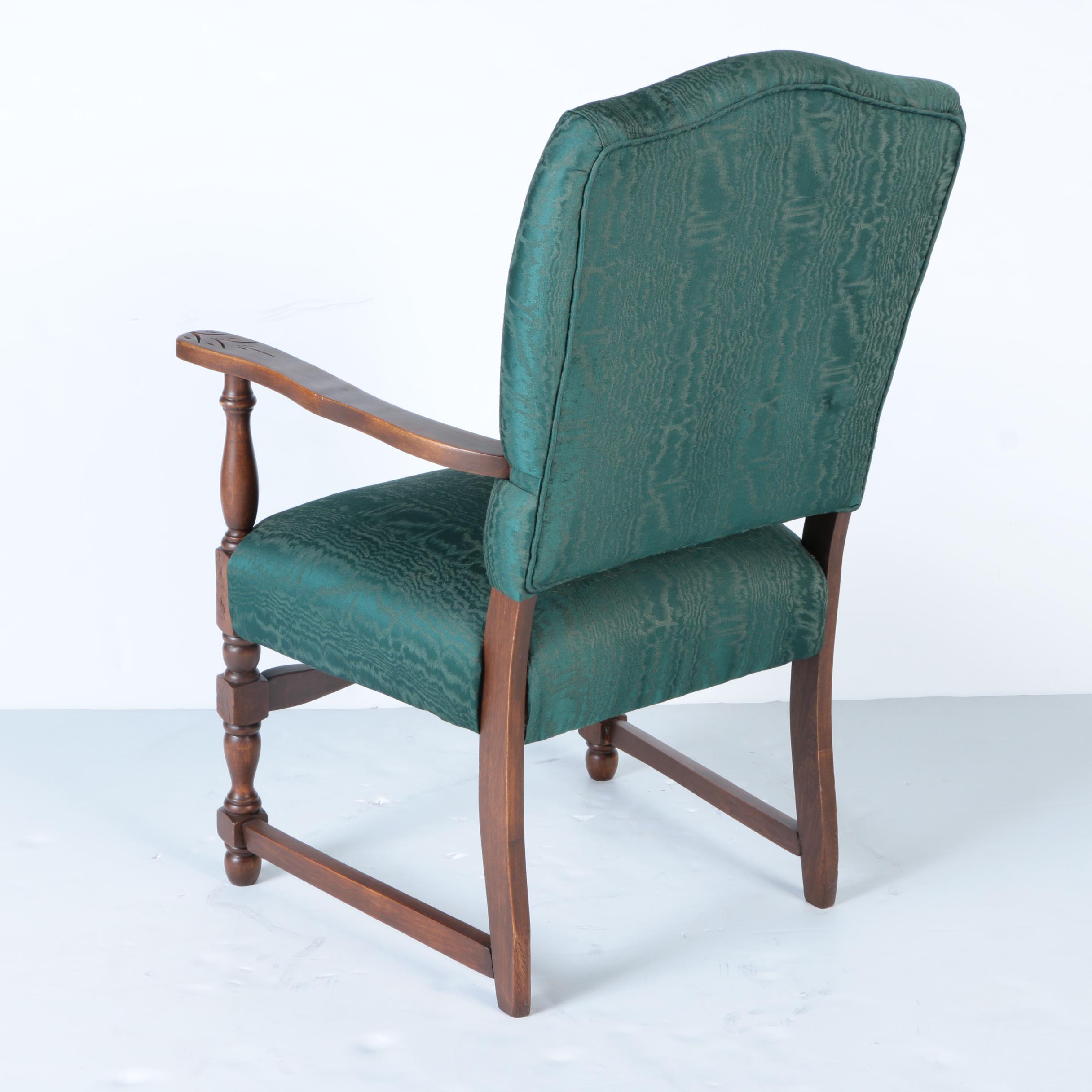 Armchair with Green Upholstery