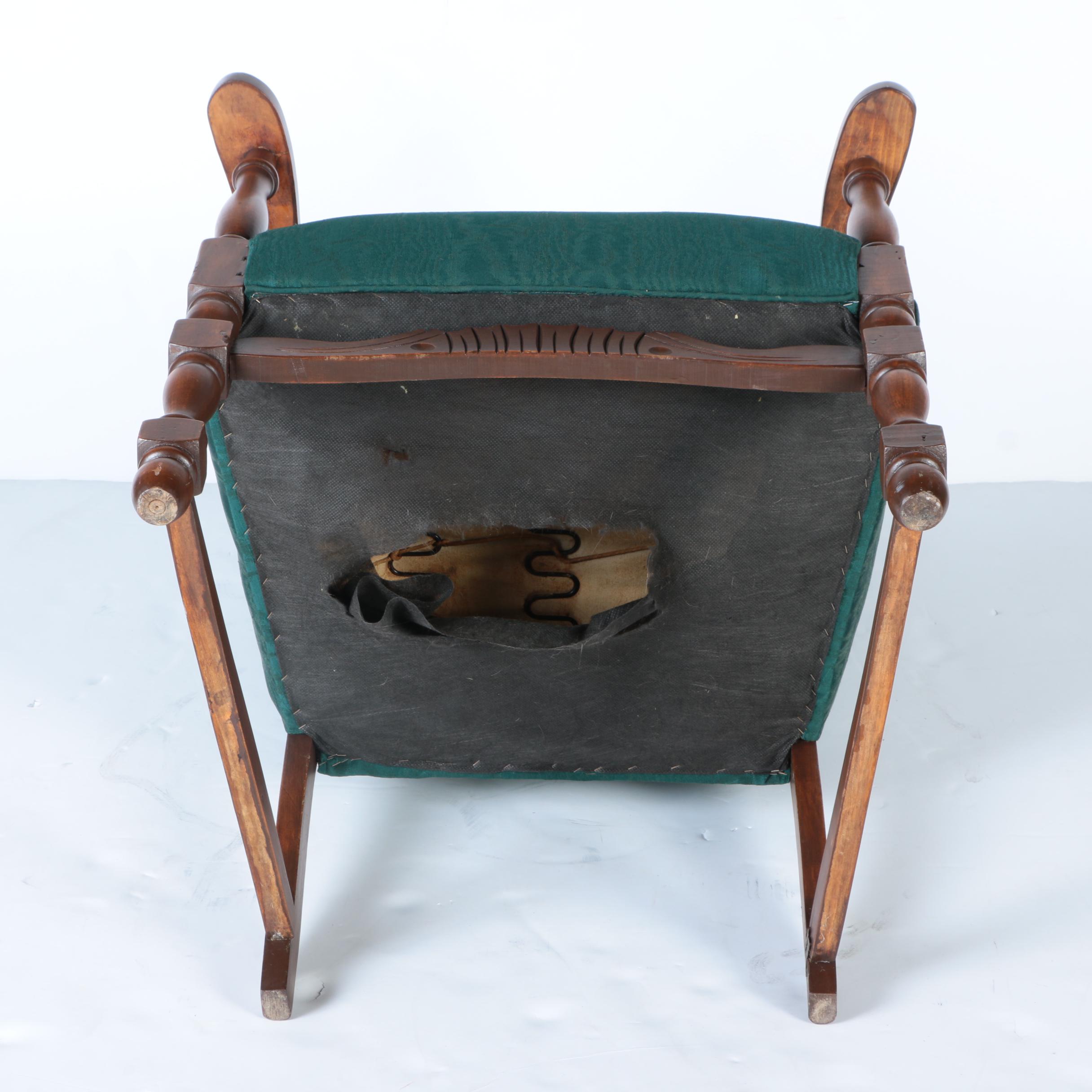 Armchair with Green Upholstery