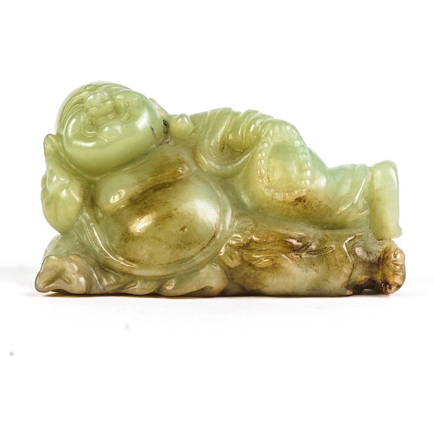 Chinese Carved Bowenite Budai Figurine