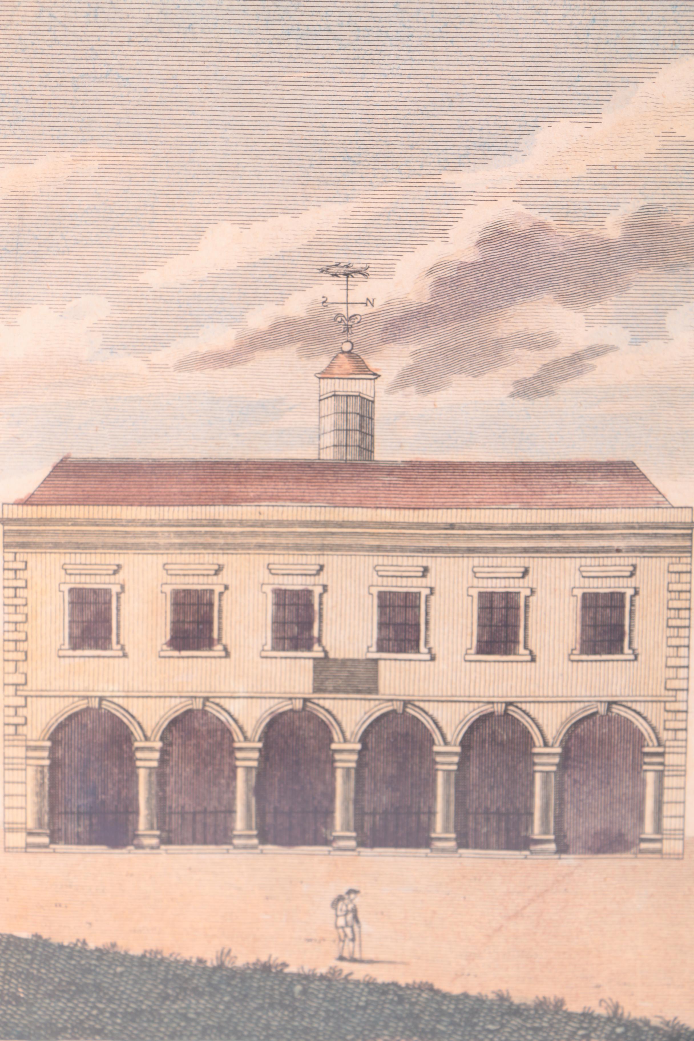 Hand Colored Engravings "Antiquities of Ireland" and "The Exchange at Limerick"