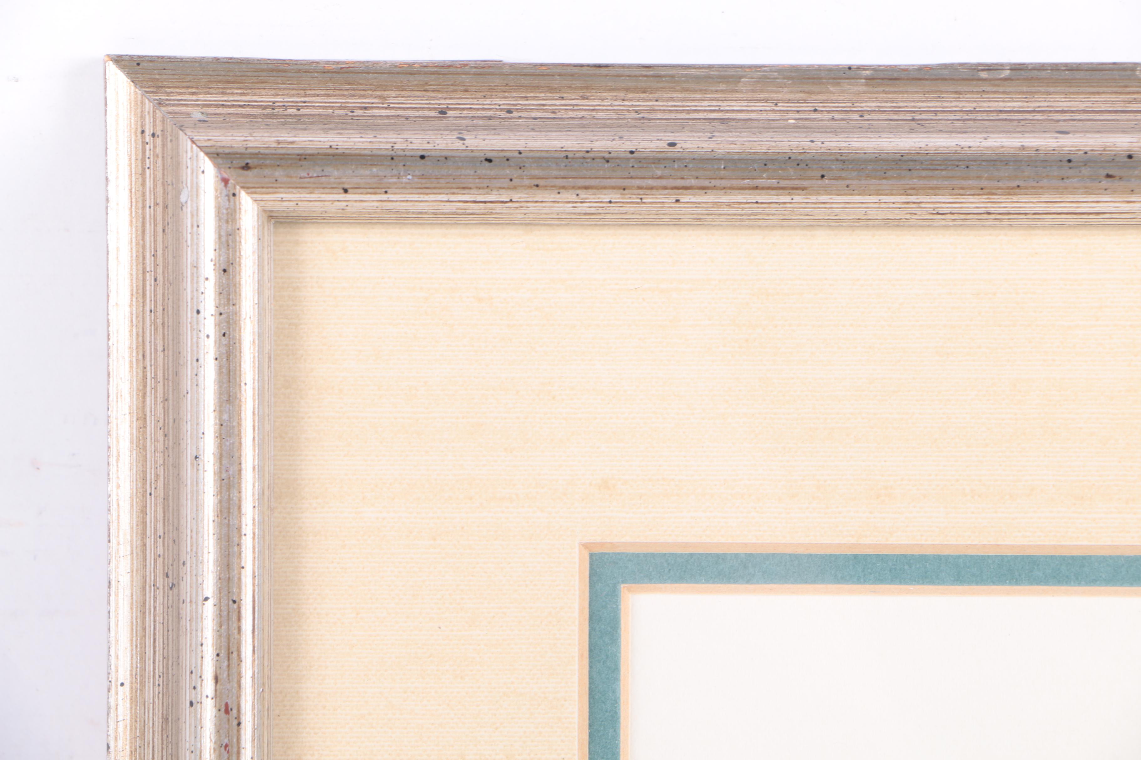 E. Dedoncker 1970s Watercolor Painting on Paper of Narrow European Street