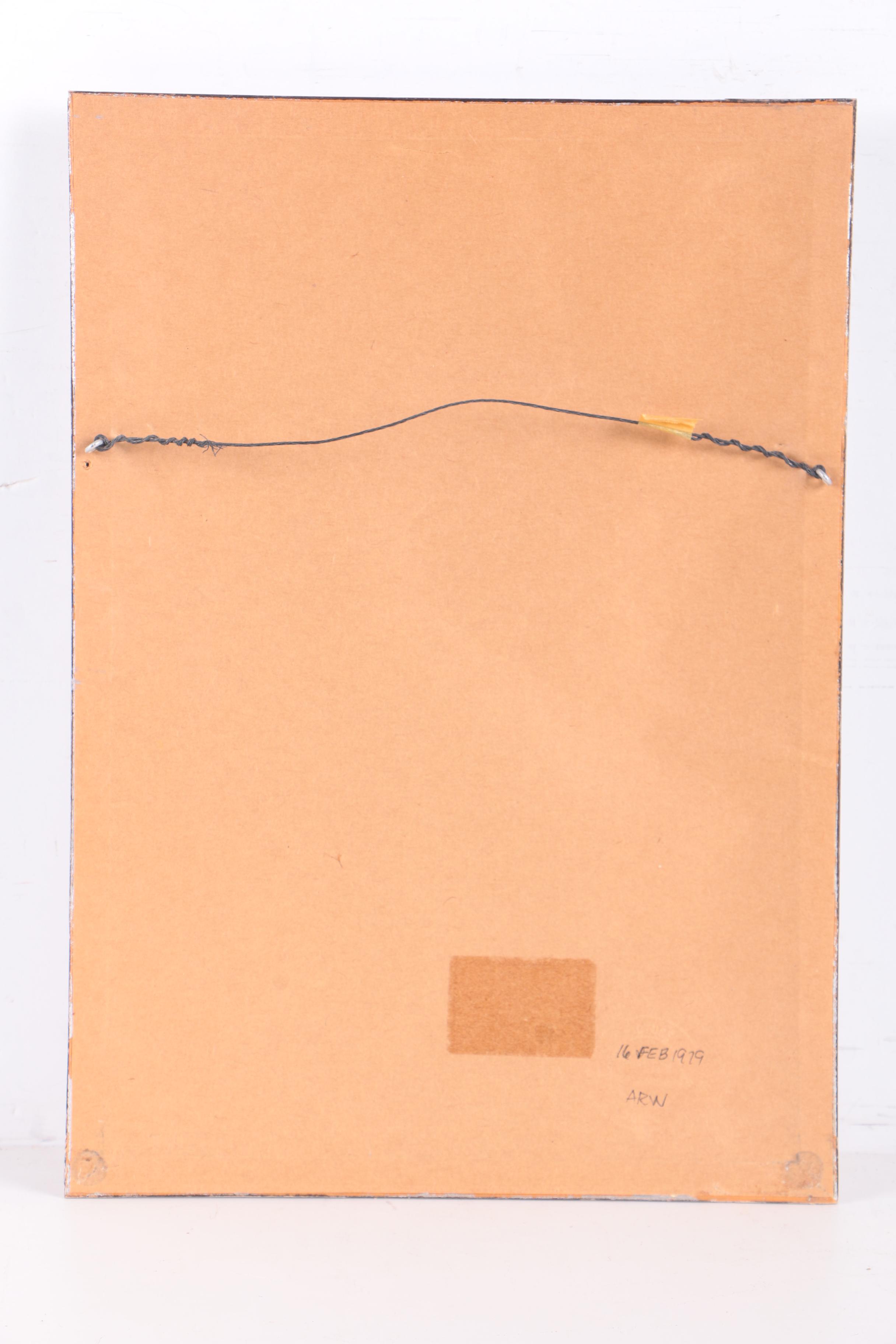 E. Dedoncker 1970s Watercolor Painting on Paper of Narrow European Street