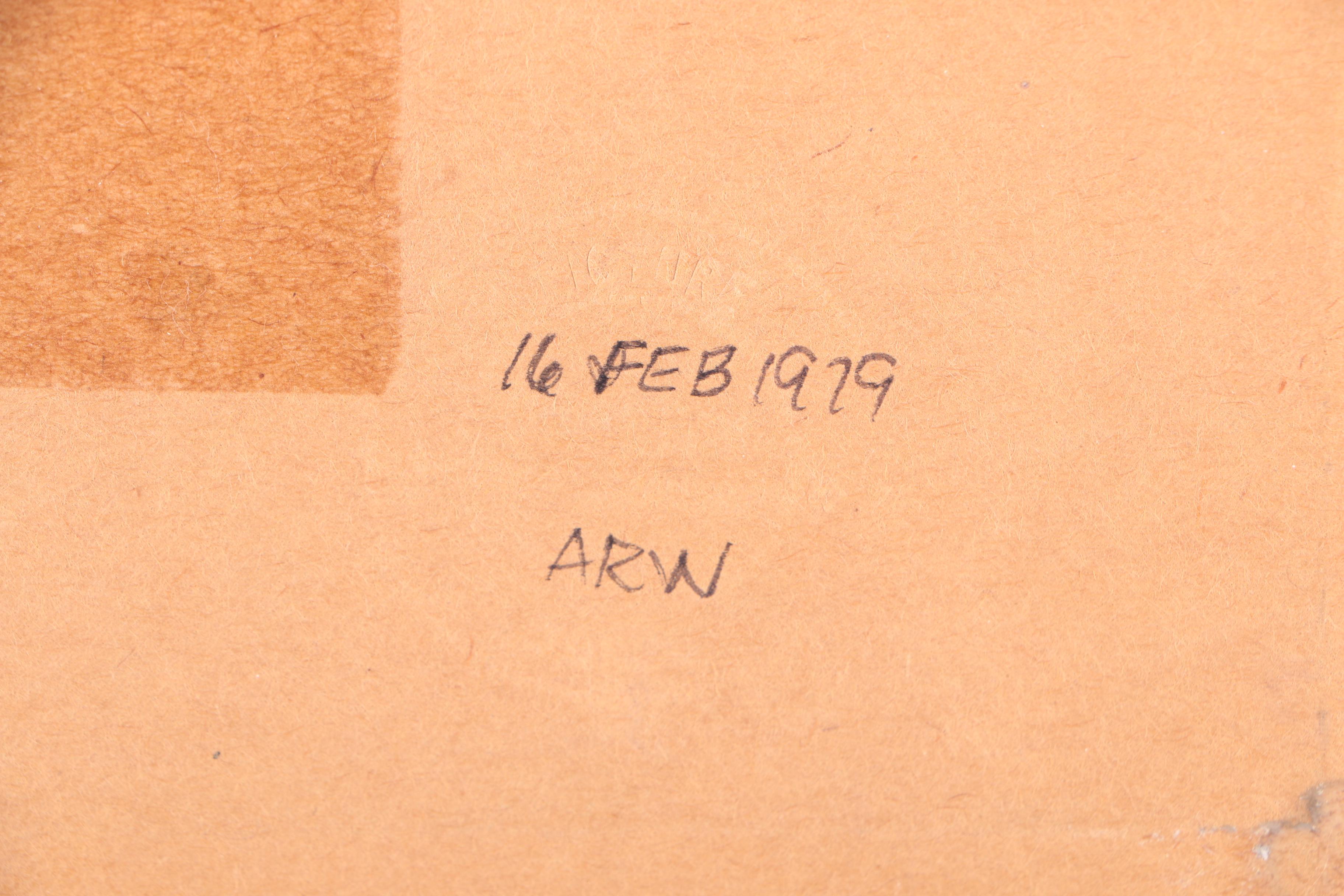 E. Dedoncker 1970s Watercolor Painting on Paper of Narrow European Street