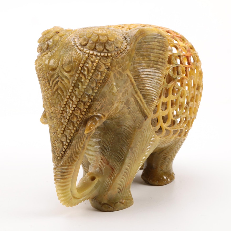 Soapstone-Carved Elephant