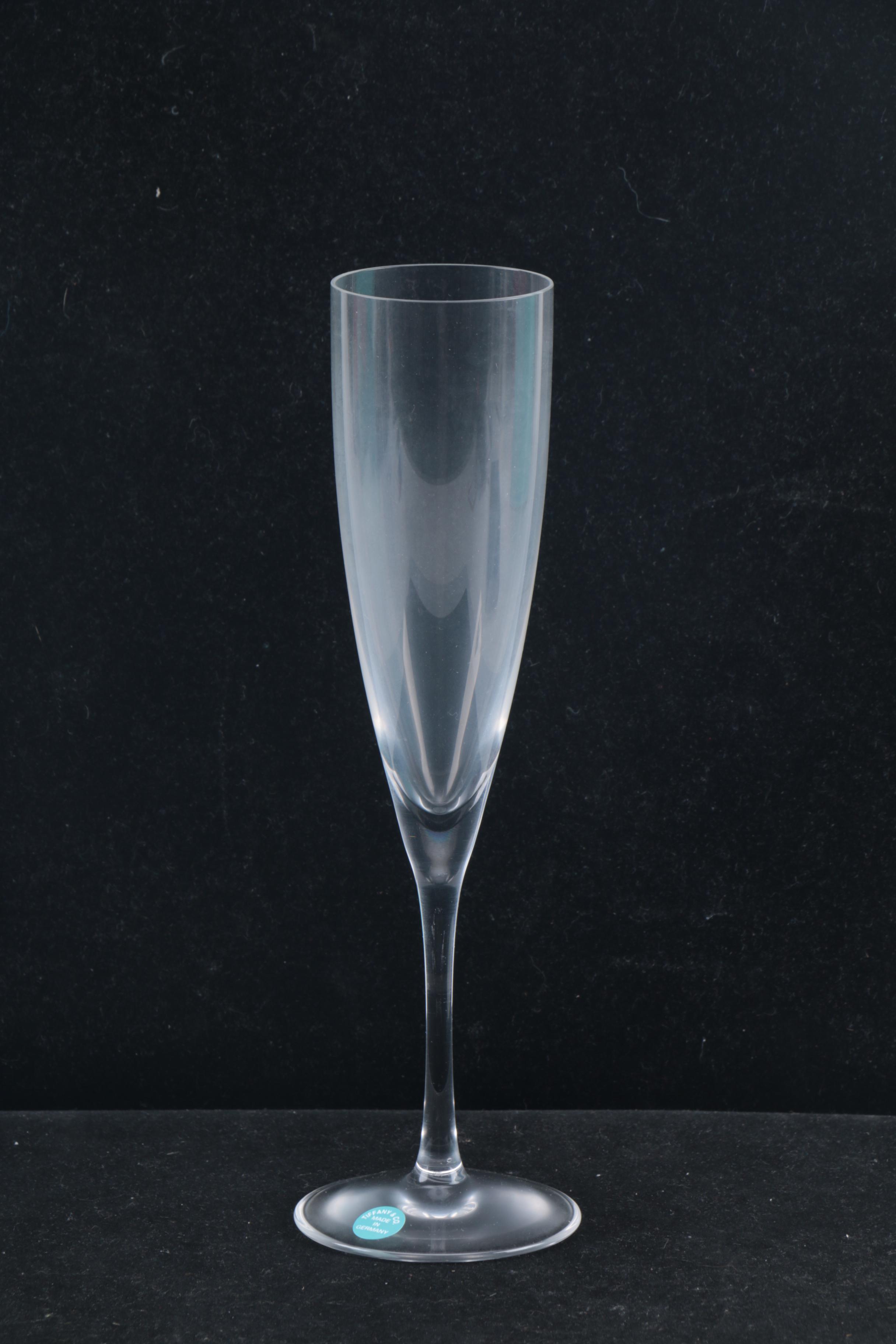 "Classic" Tiffany & Co. Crystal Champagne Flutes