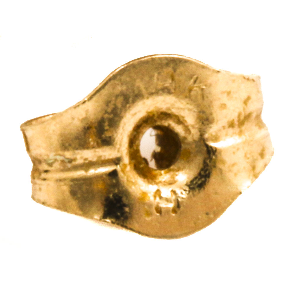 14K Yellow Gold Black Enamel Hoop and Black Onyx Disk Earrings