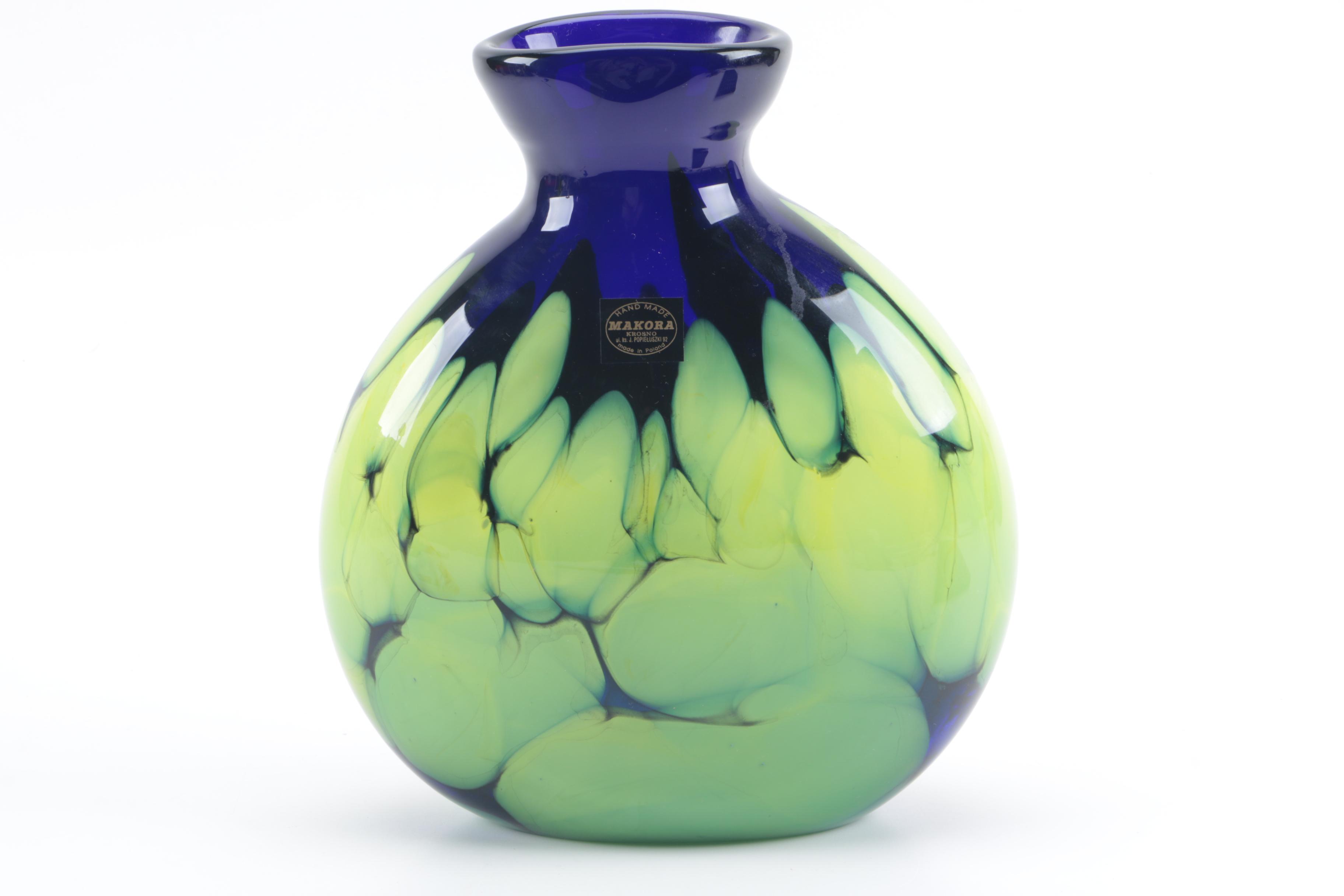 Makora Polish Art Glass Vase