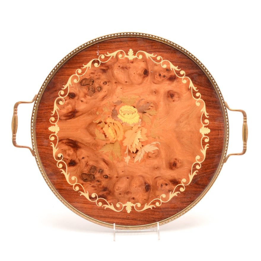 Italian Inlaid Marquetry Tray