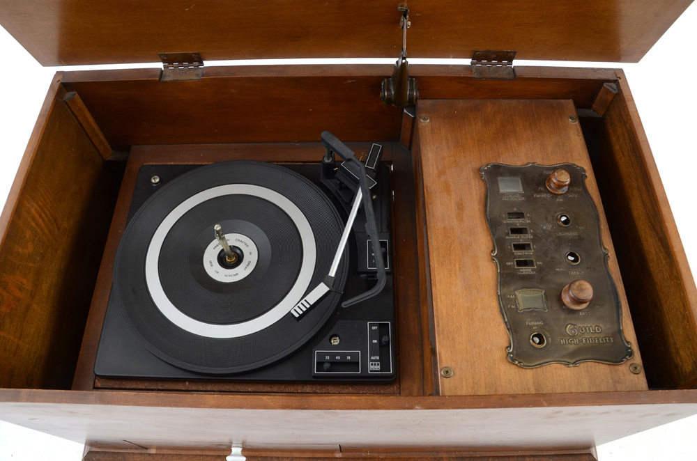 Victorian Style Maple Stereo Console by Guild