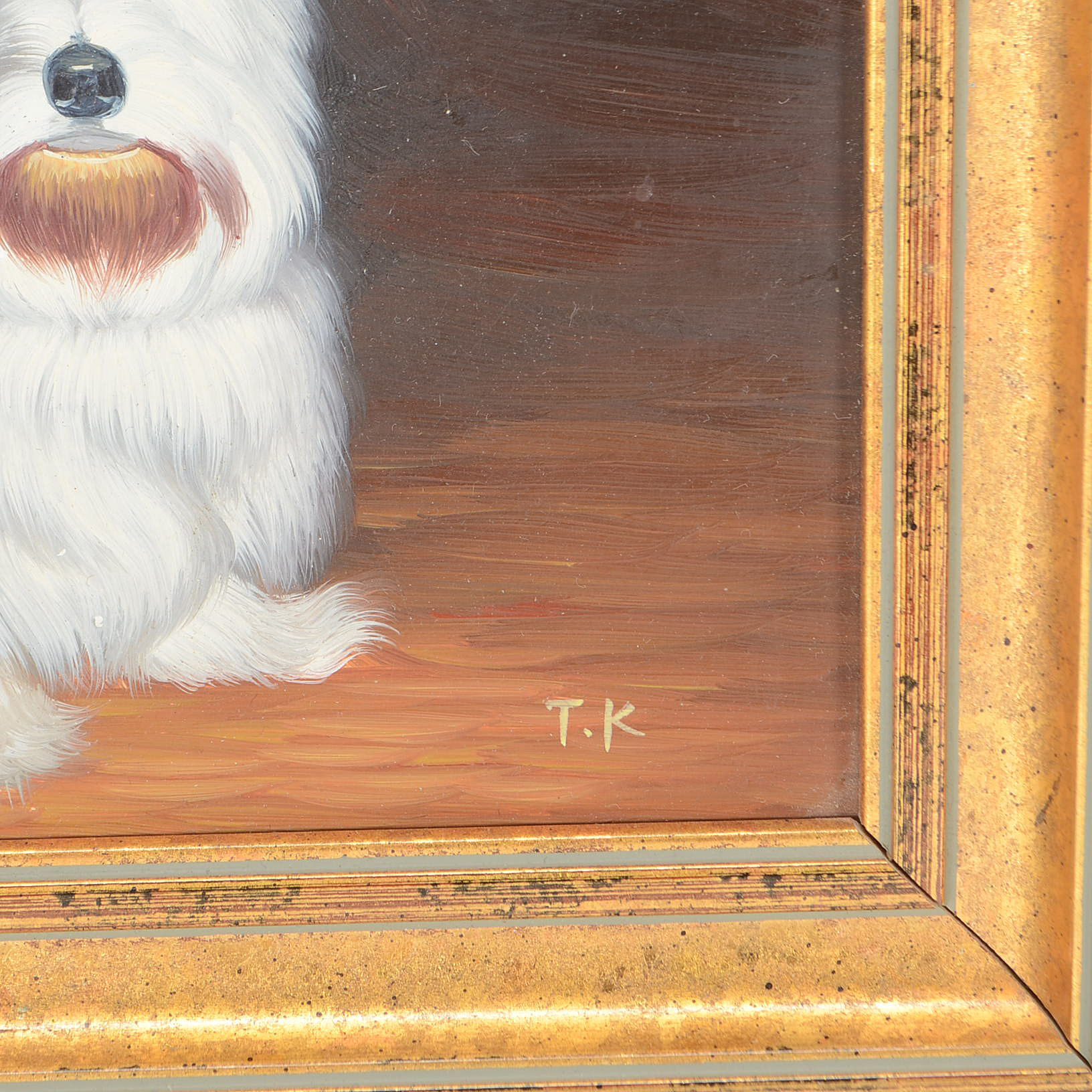 TK Original Oil Painting on Board of a Westie Terrier