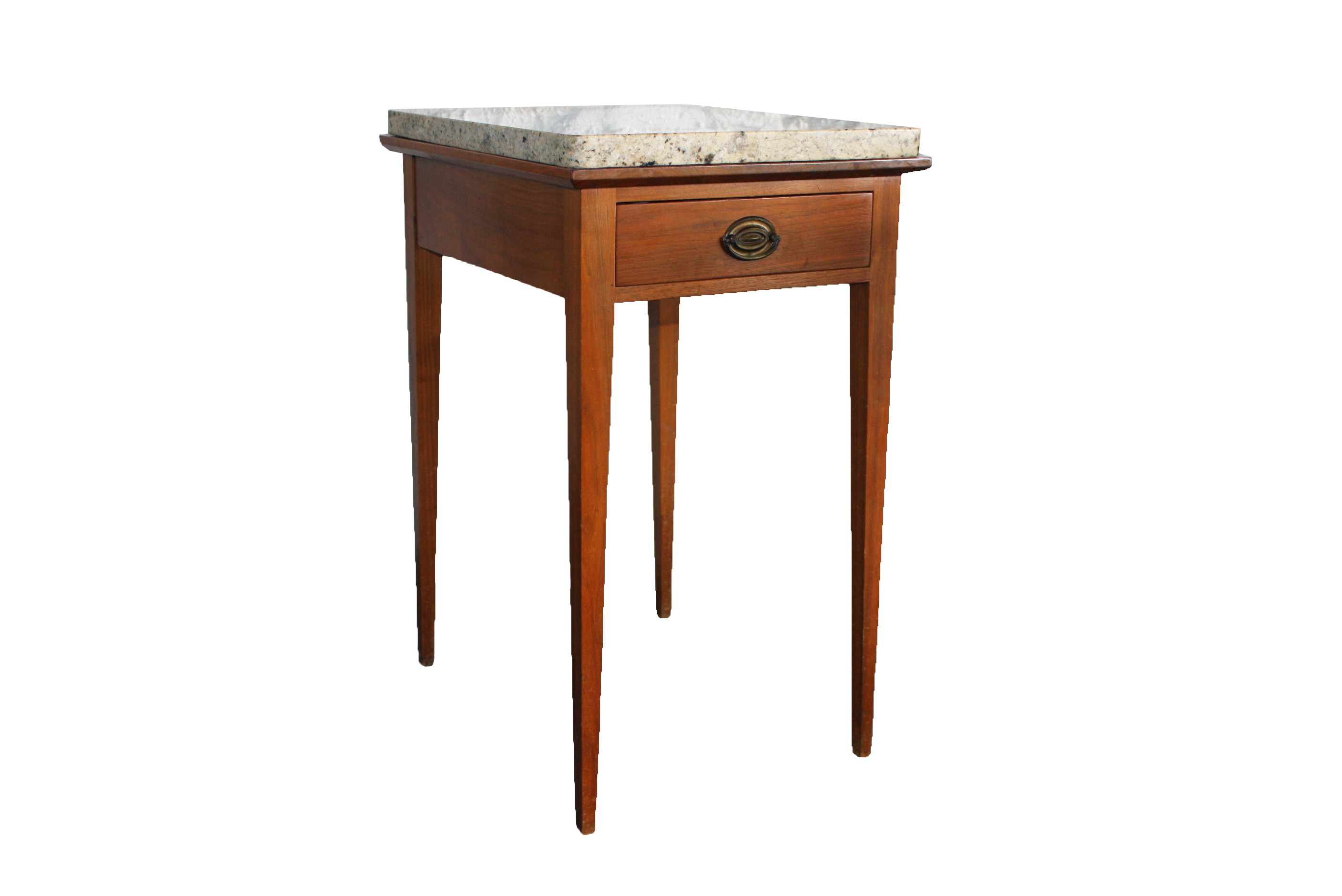 Federal Style Stone Top Accent Table