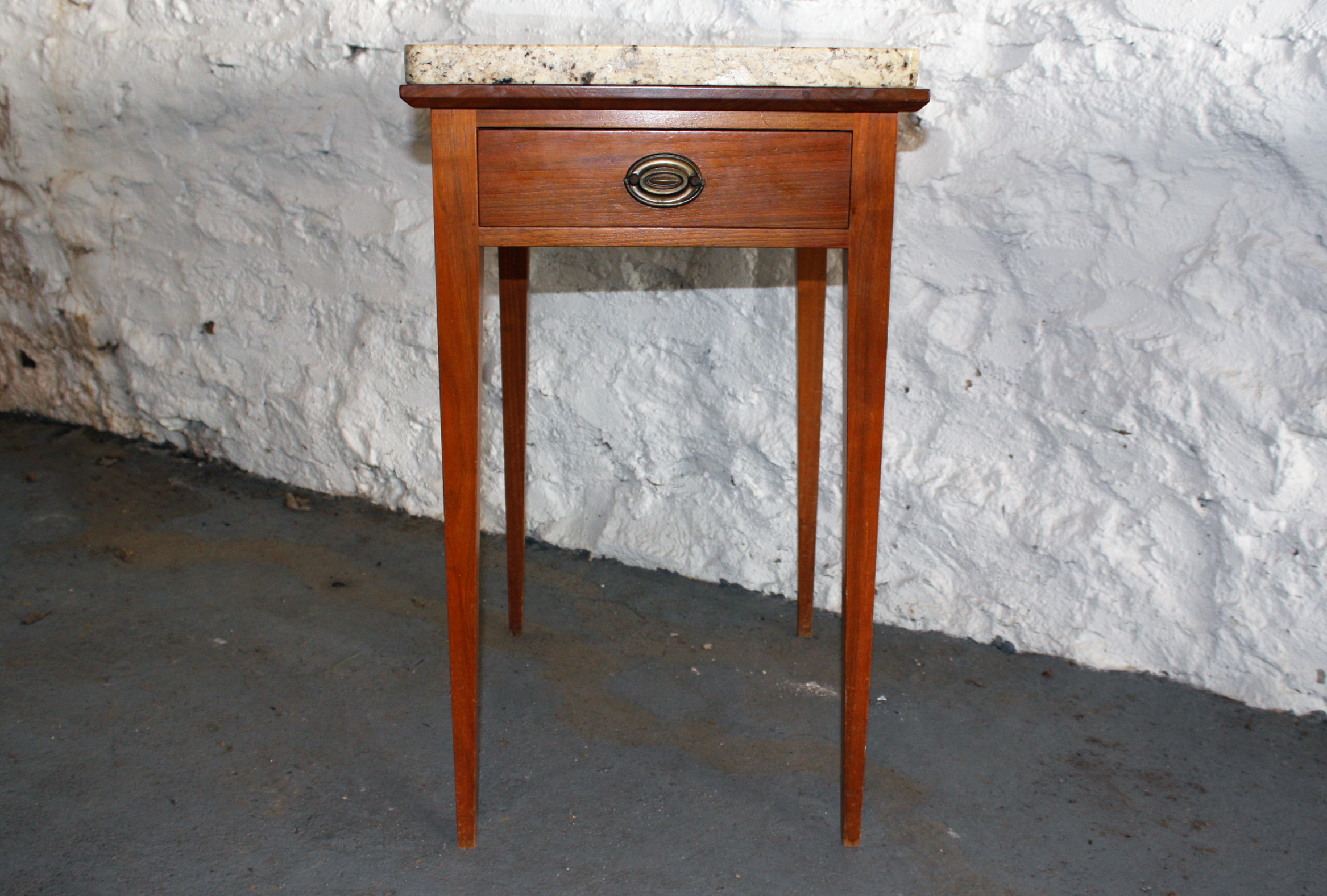 Federal Style Stone Top Accent Table