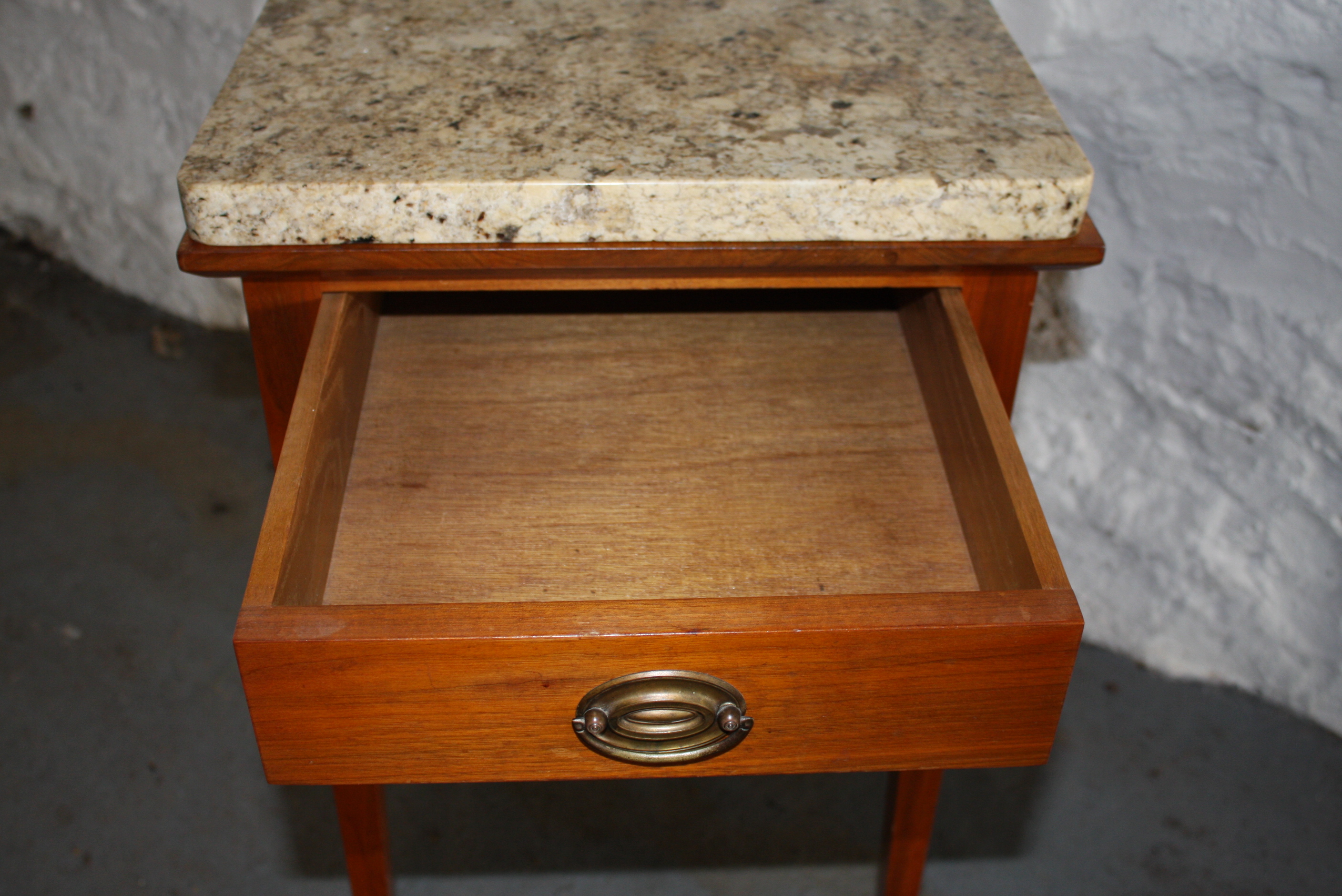 Federal Style Stone Top Accent Table