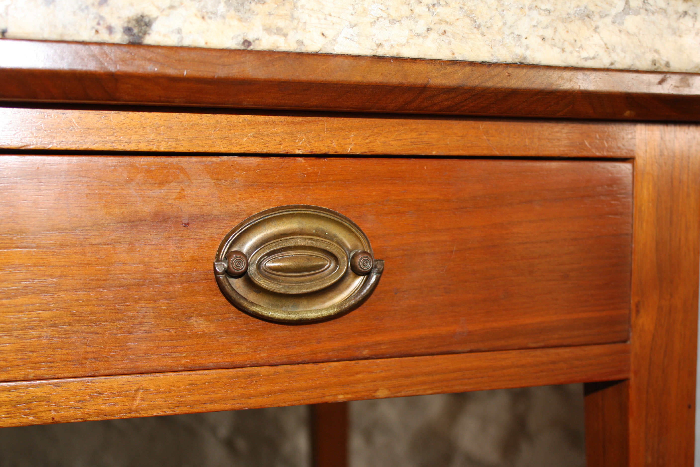 Federal Style Stone Top Accent Table