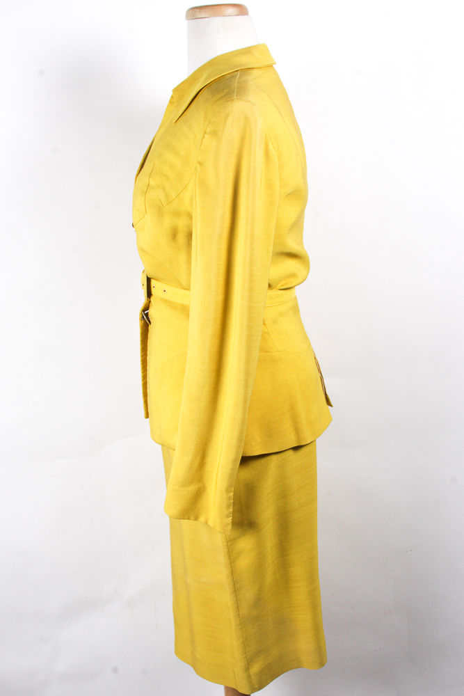 Women's Vintage Mustard Yellow Skirt Suit