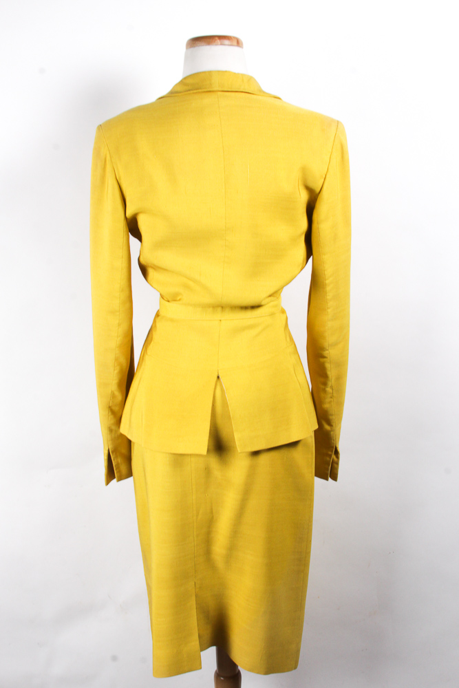Women's Vintage Mustard Yellow Skirt Suit