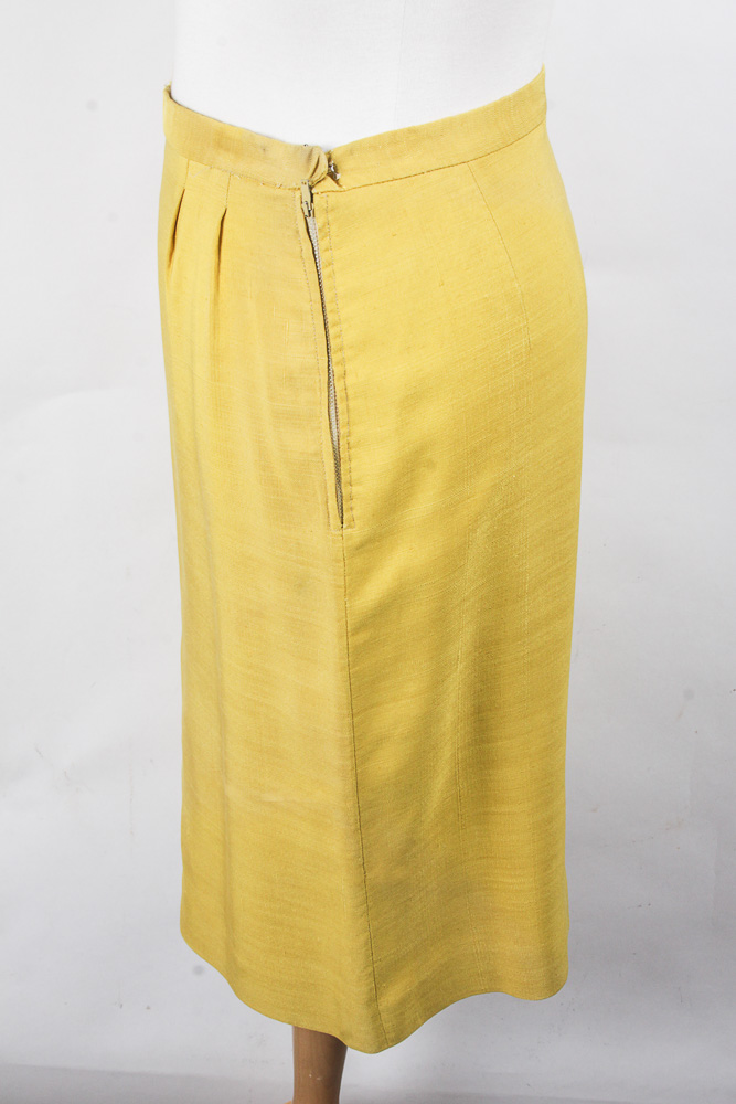 Women's Vintage Mustard Yellow Skirt Suit