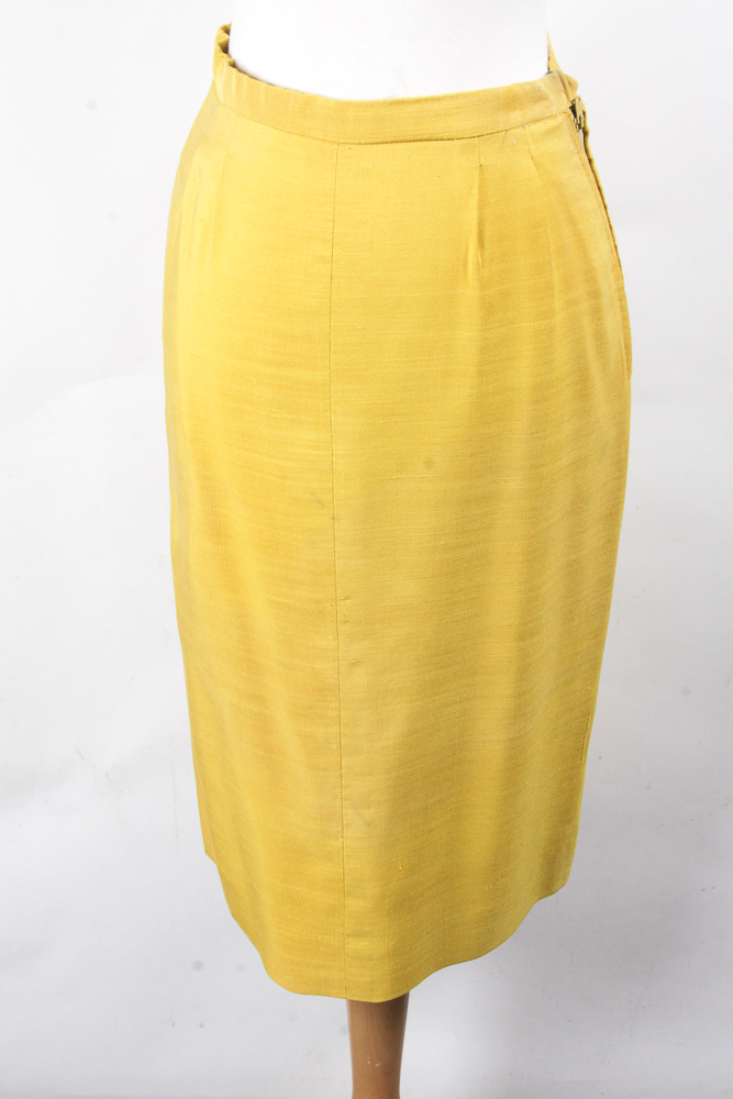 Women's Vintage Mustard Yellow Skirt Suit