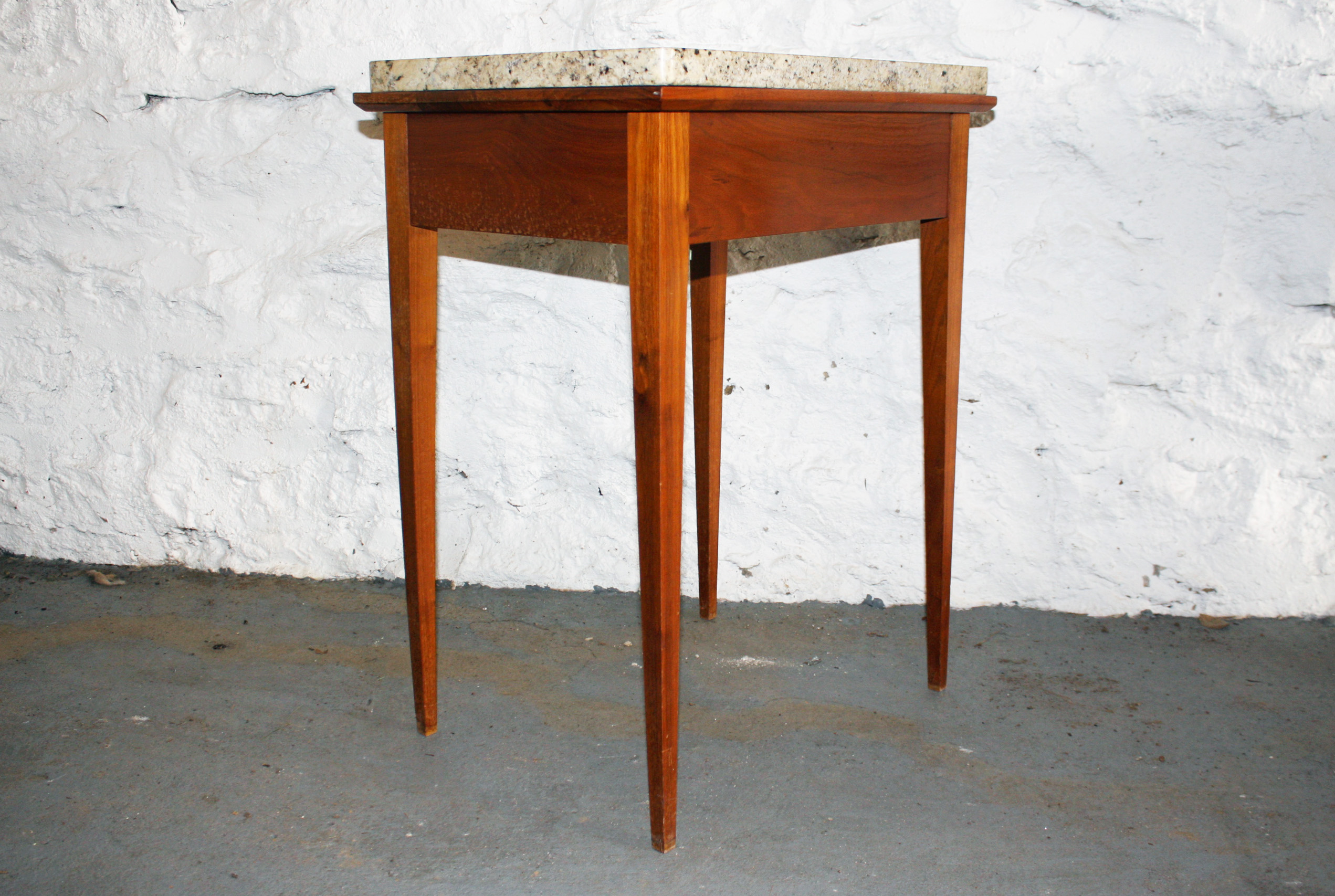 Federal Style Stone Top Accent Table