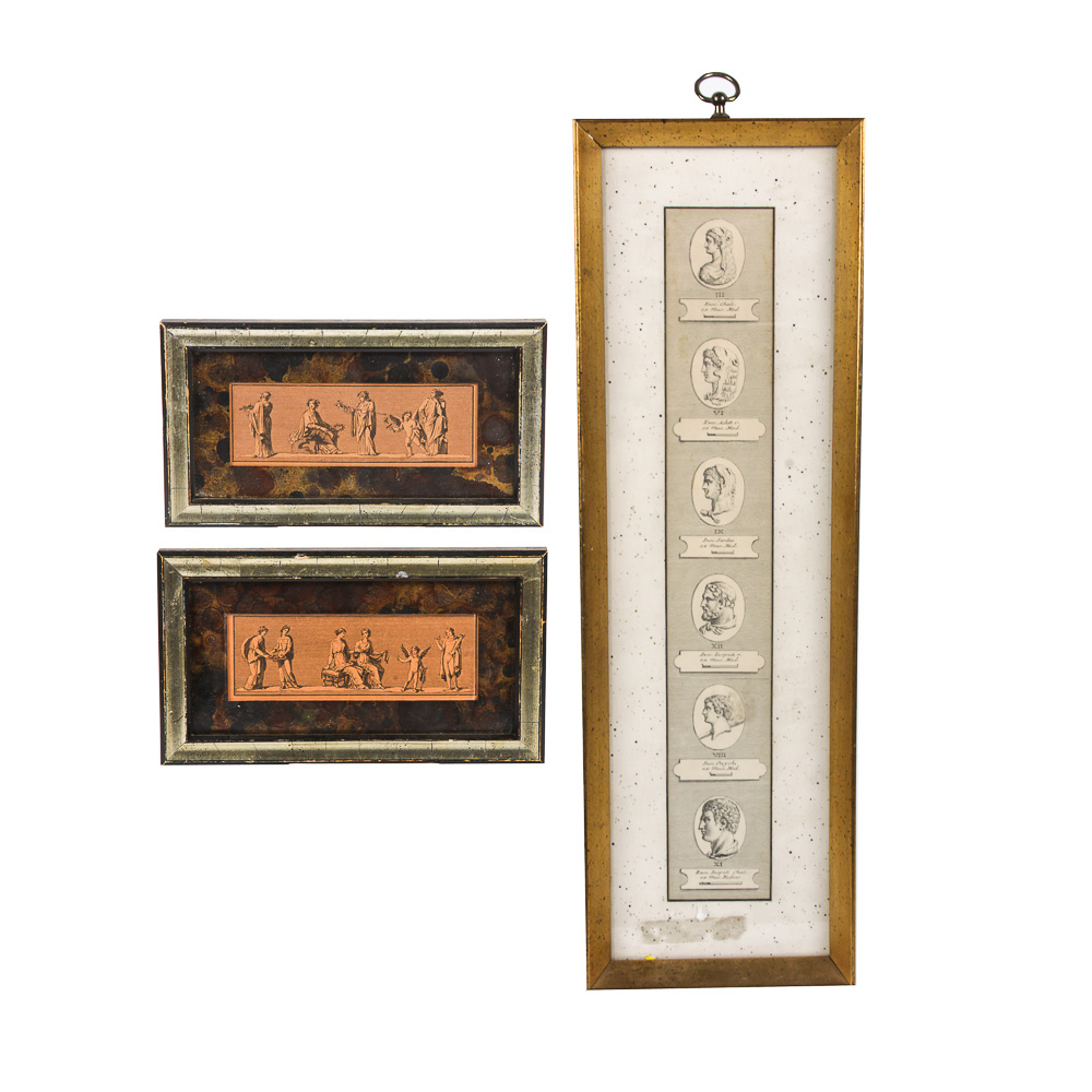 Vintage Framed Roman-Themed Prints