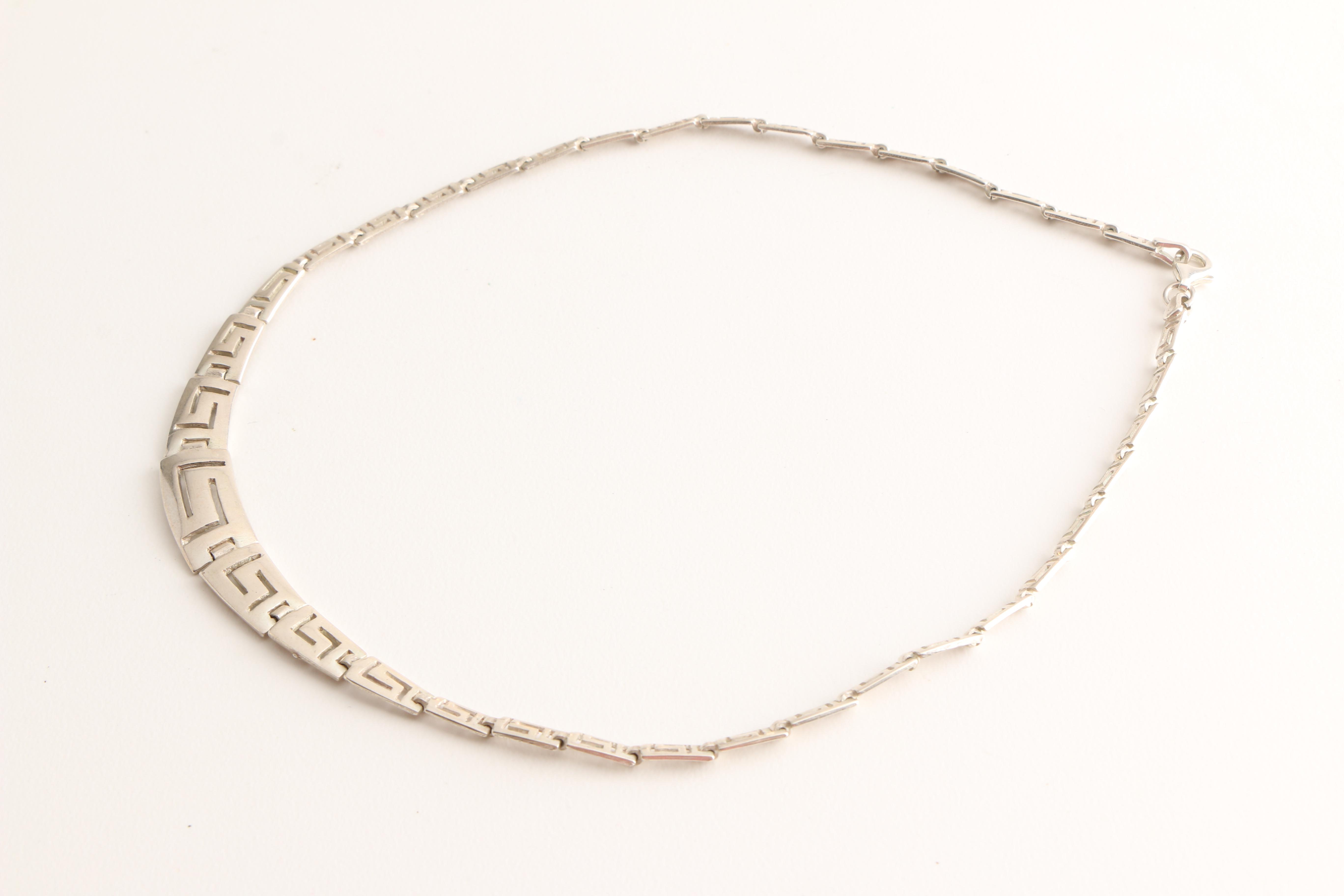 Sterling Silver Necklace Earrings and Bracelet