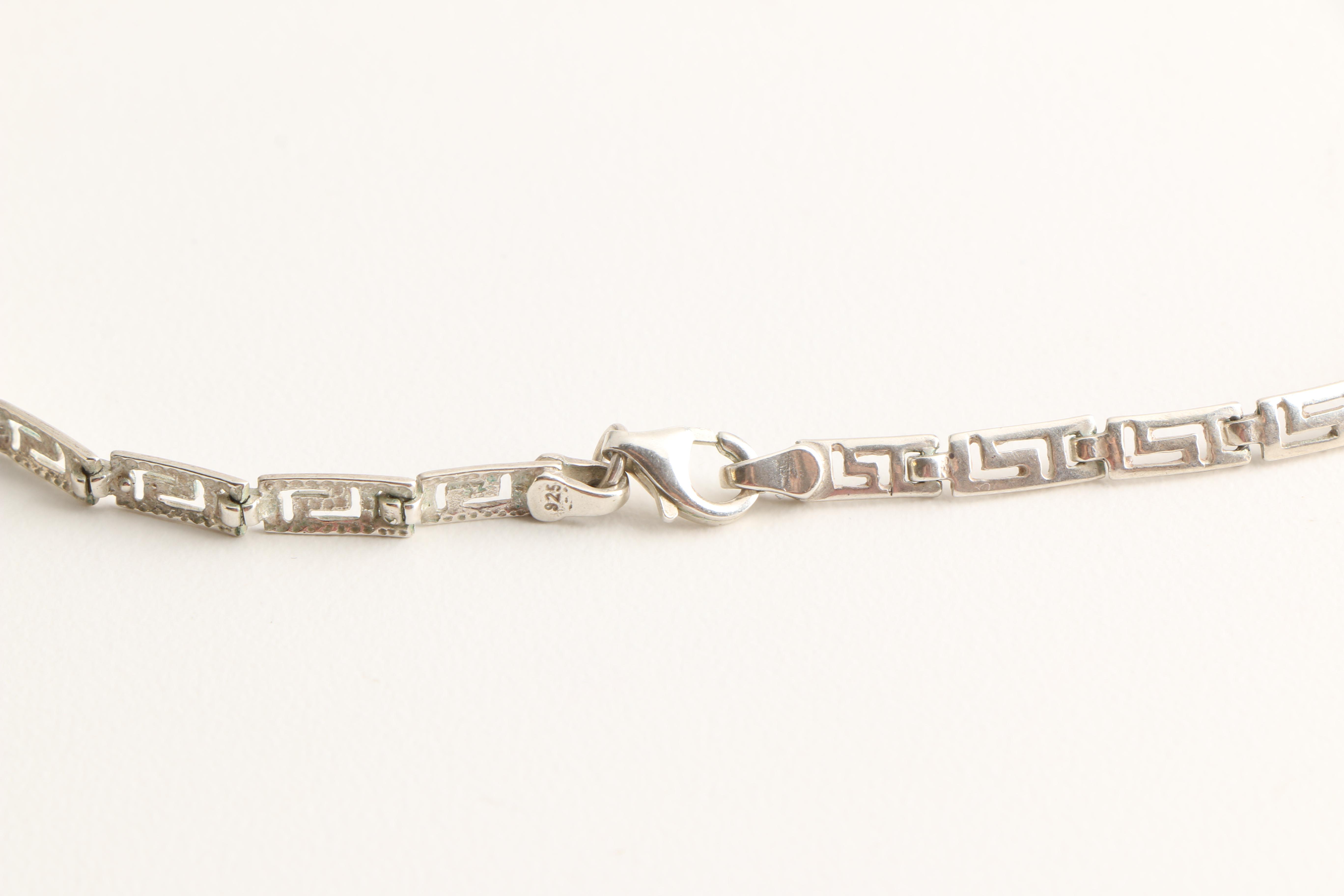 Sterling Silver Necklace Earrings and Bracelet