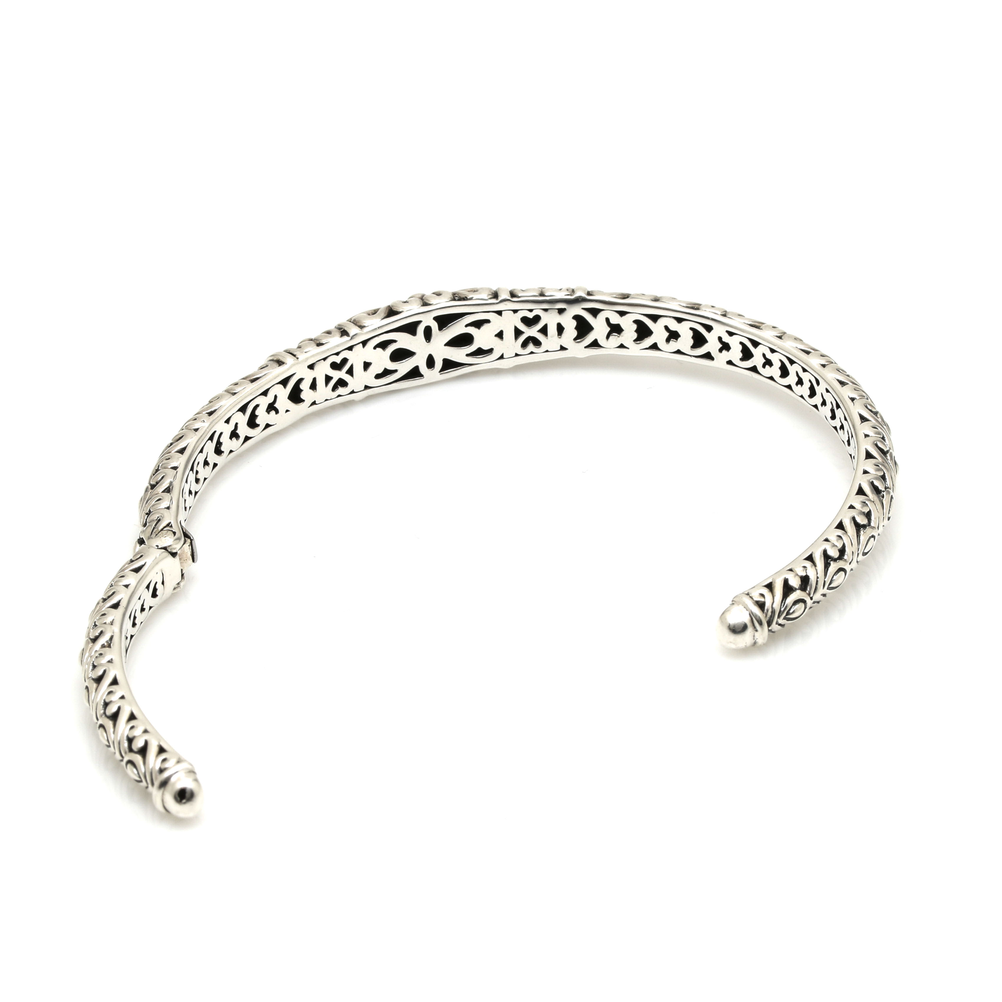 John Hardy "Angela" Sterling Silver and 14K Yellow Gold Hinged Cuff Bracelet