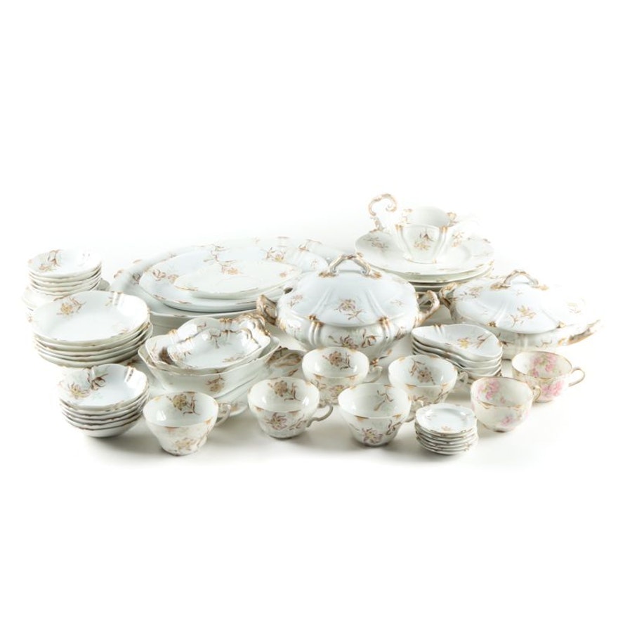 Floral Porcelain Tableware by Theodore Haviland