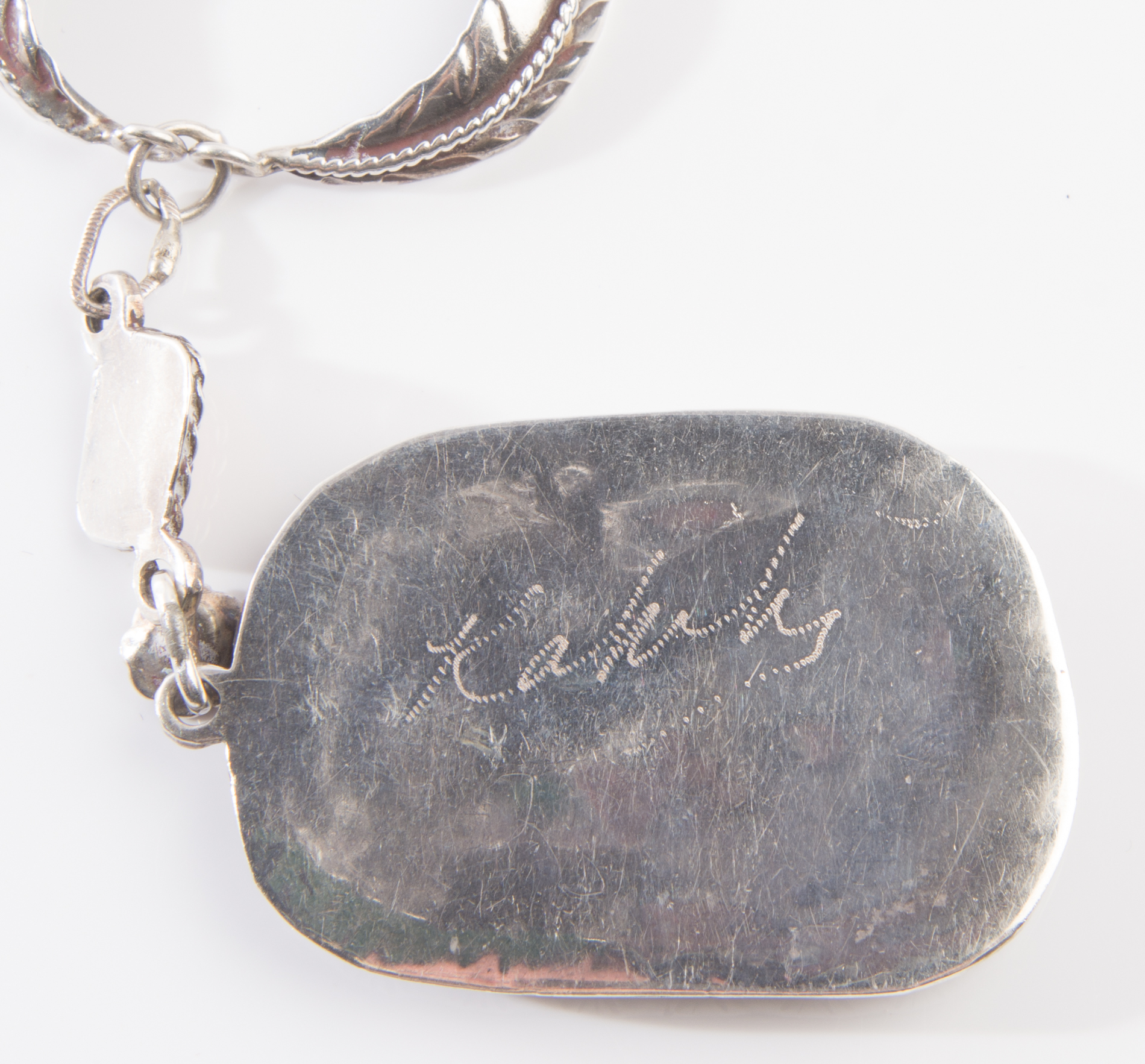 Signed Sterling Native American Style Turquoise and Coral Necklace