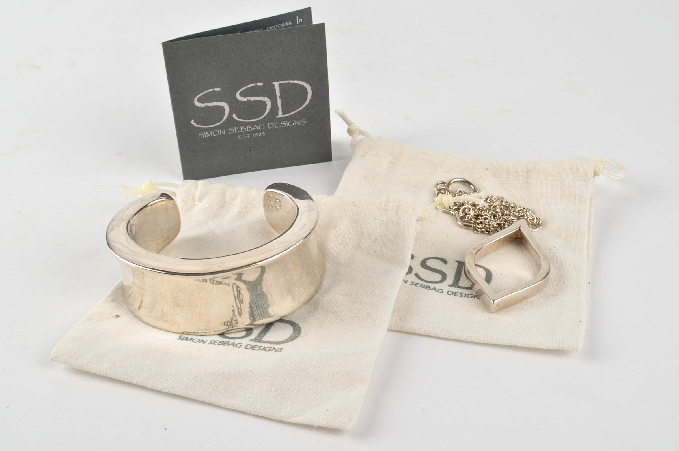 Simon Sebbag Designs Sterling Silver Cuff and Necklace