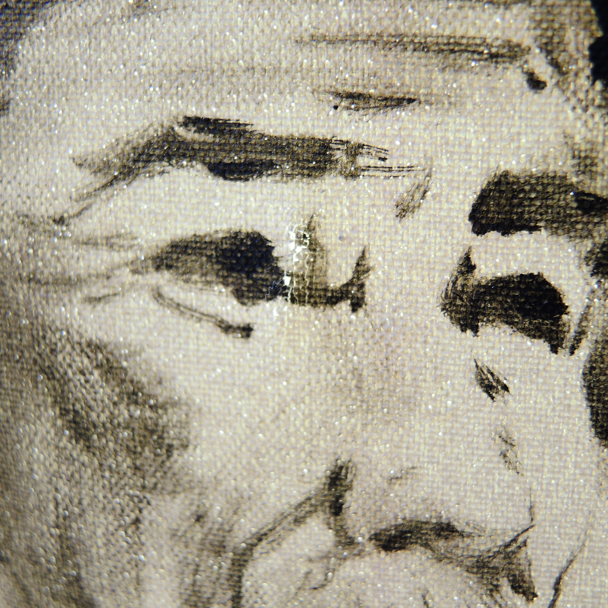 Signed Mixed Media of an Asian Elder