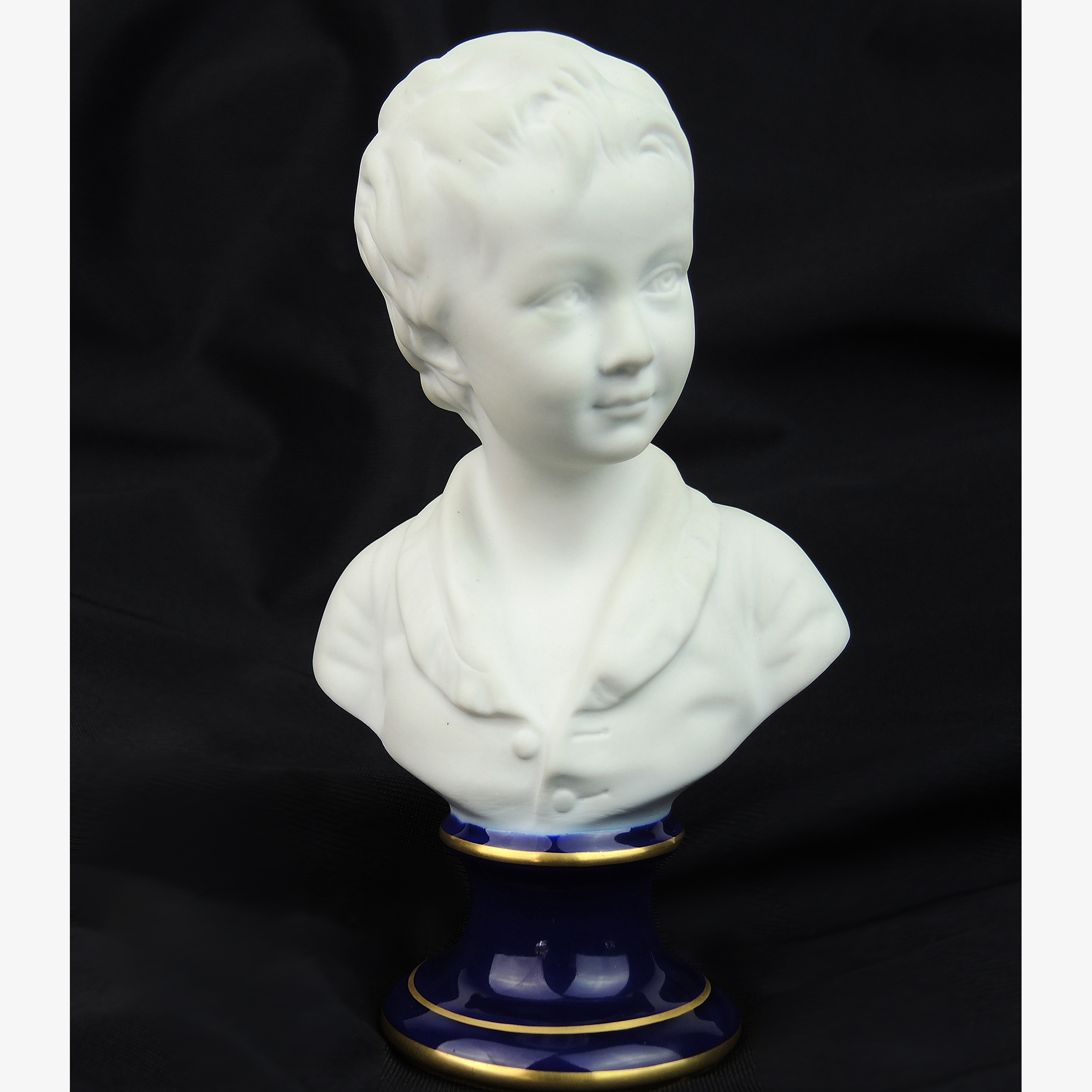Limoges Bisque Porcelain Bust of a Young Boy